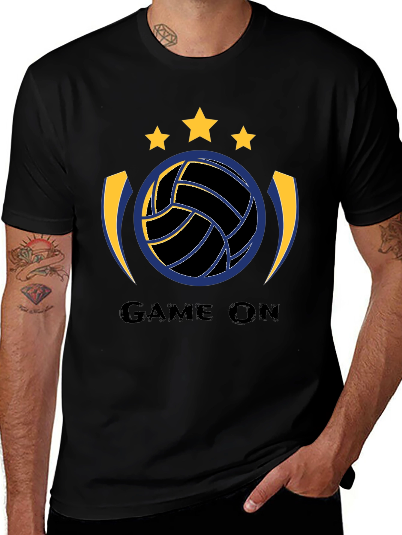Game On Black Volleyball Graphic T-Shirt