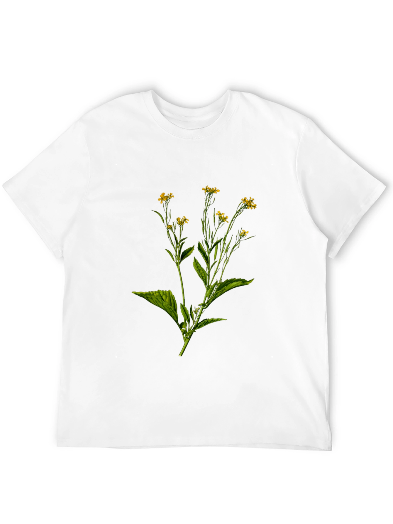 Botanical Floral Print Black T-Shirt