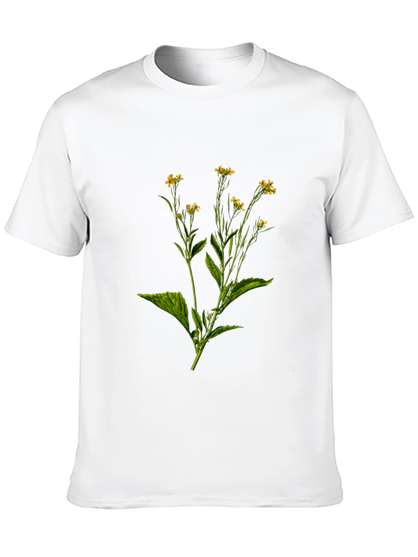 Botanical Floral Print Black T-Shirt