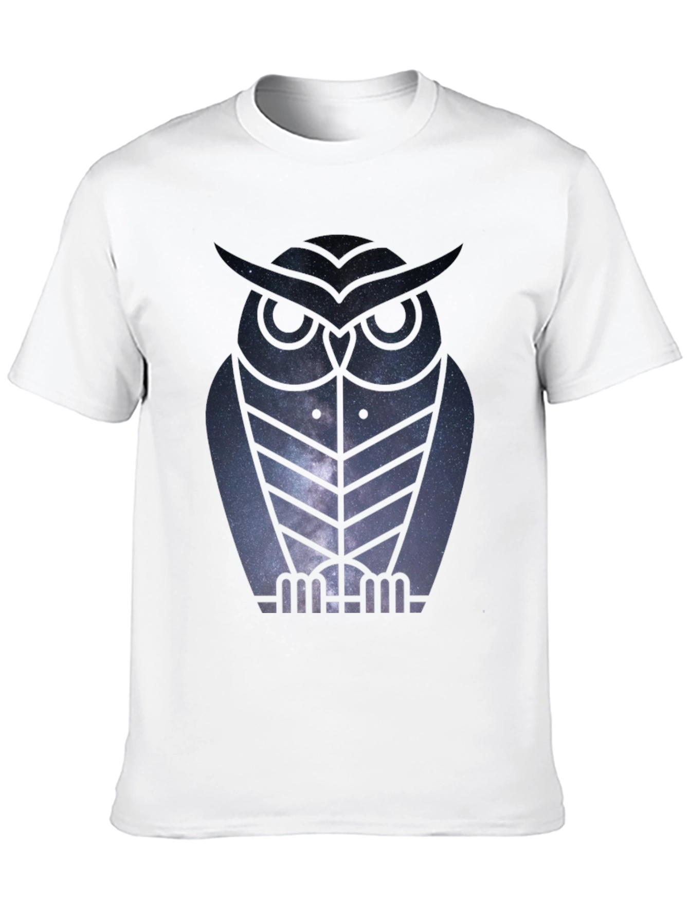 Owl Galaxy Graphic Tee - Stylish Mens Black T-Shirt
