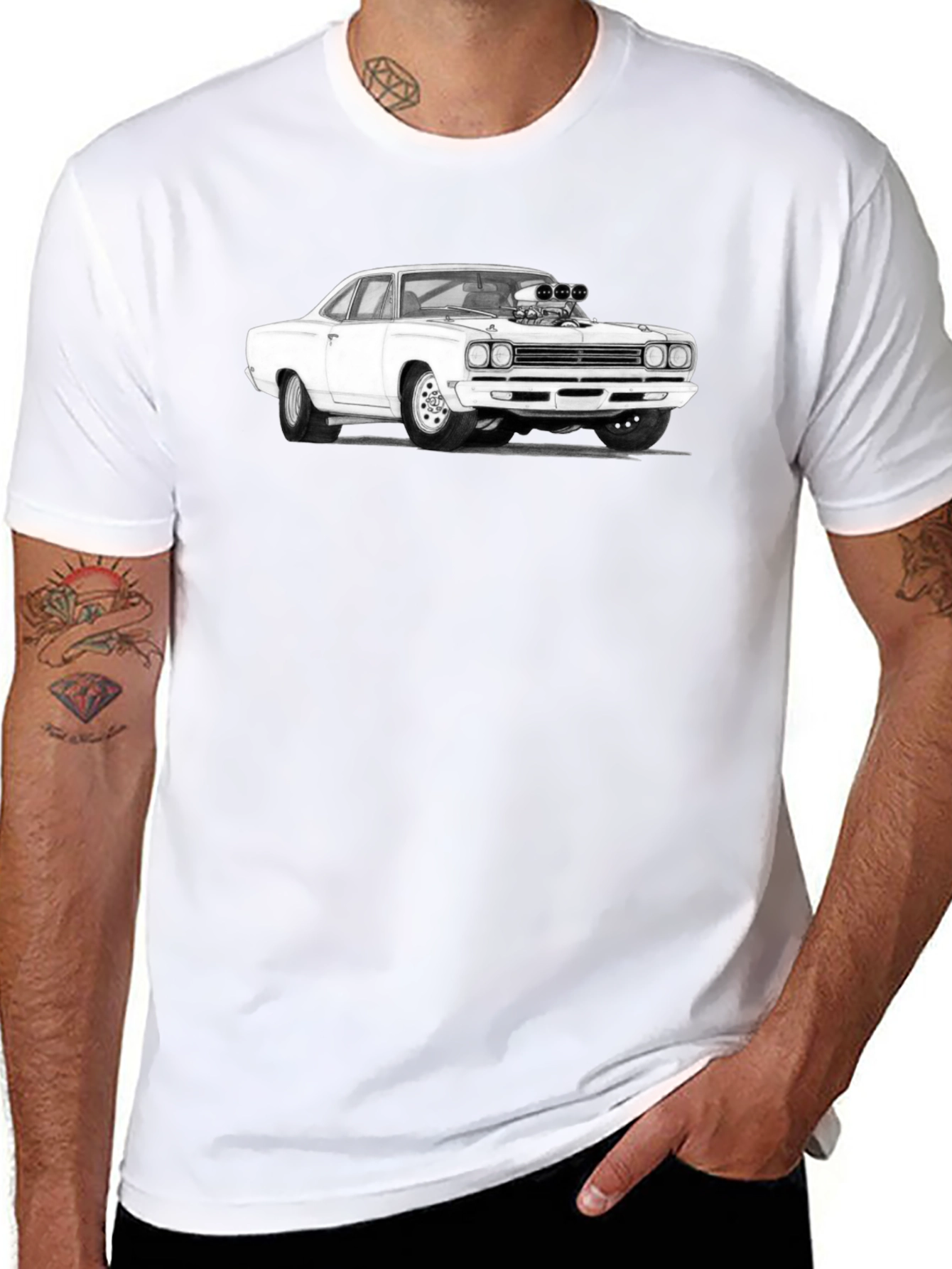 Classic Car Graphic T-Shirt - Black Cotton Tee