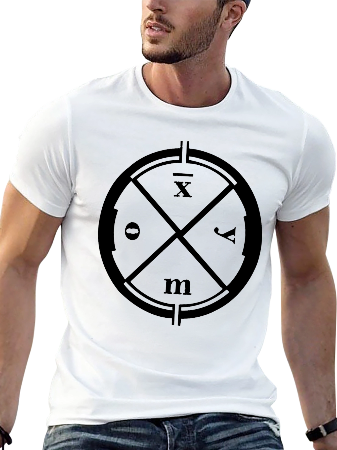 Modern Graphic Tee - Circle Symbol Design