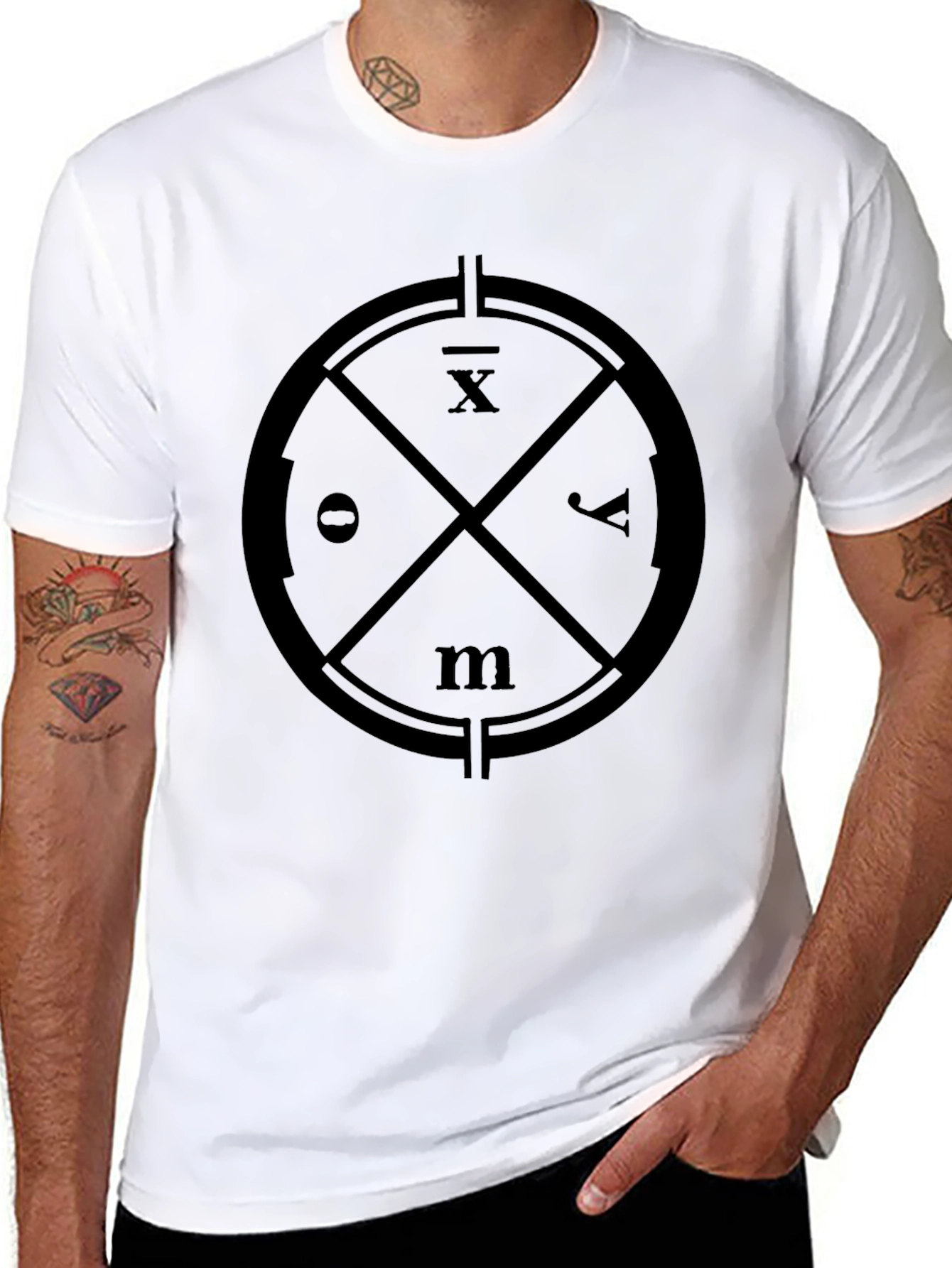 Modern Graphic Tee - Circle Symbol Design