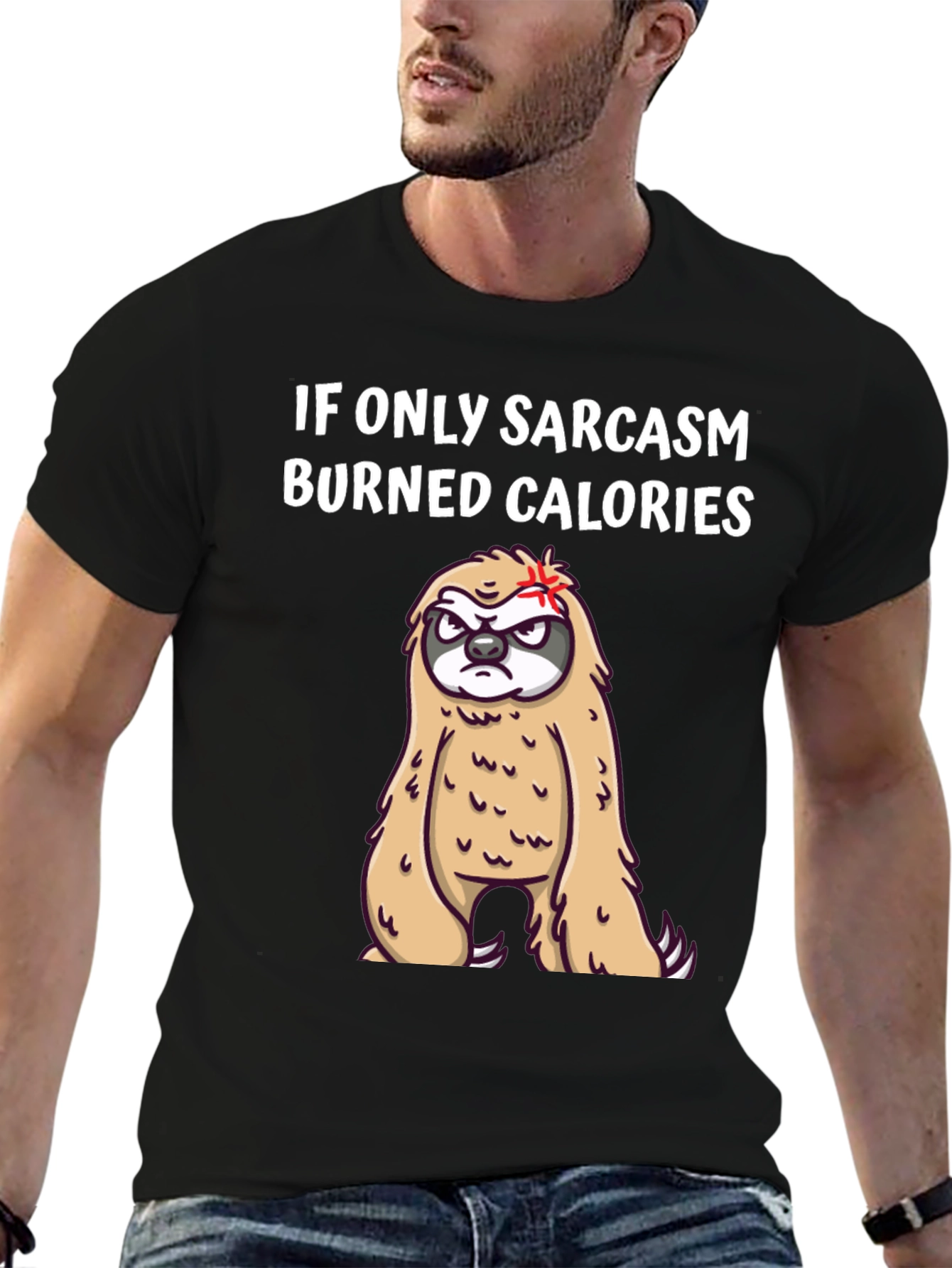 Sarcasm Burns Calories Sloth Graphic Tee