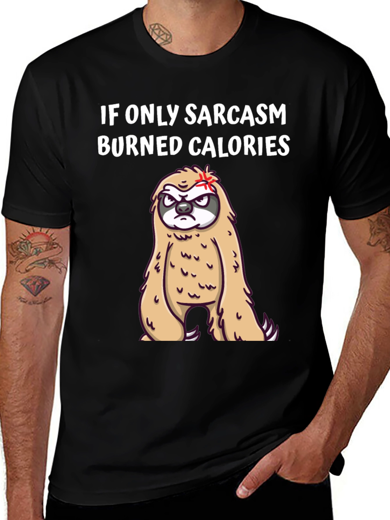 Sarcasm Burns Calories Sloth Graphic Tee