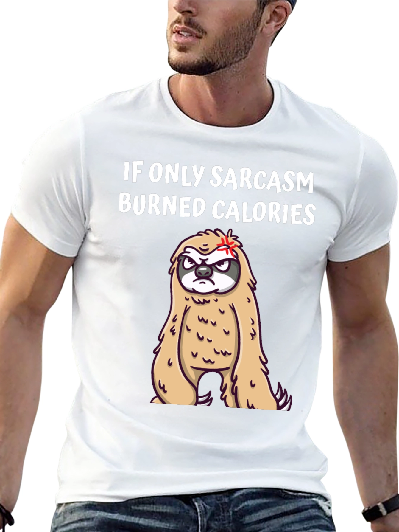 Sarcasm Burns Calories Sloth Graphic Tee