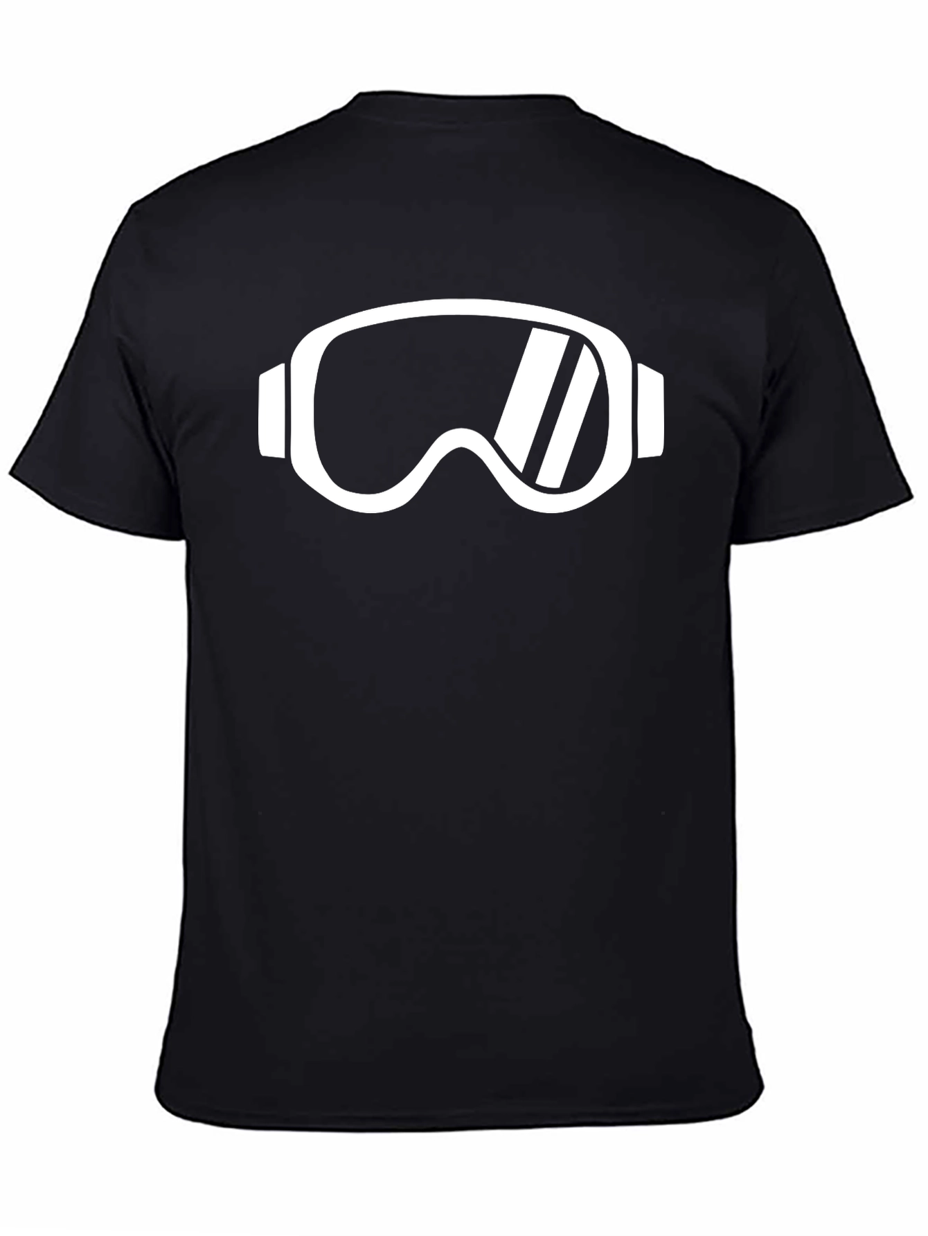 Ski Goggles Graphic Tee - Black Cotton Casual Shirt