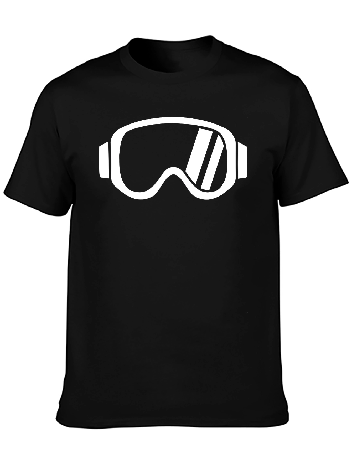 Ski Goggles Graphic Tee - Black Cotton Casual Shirt