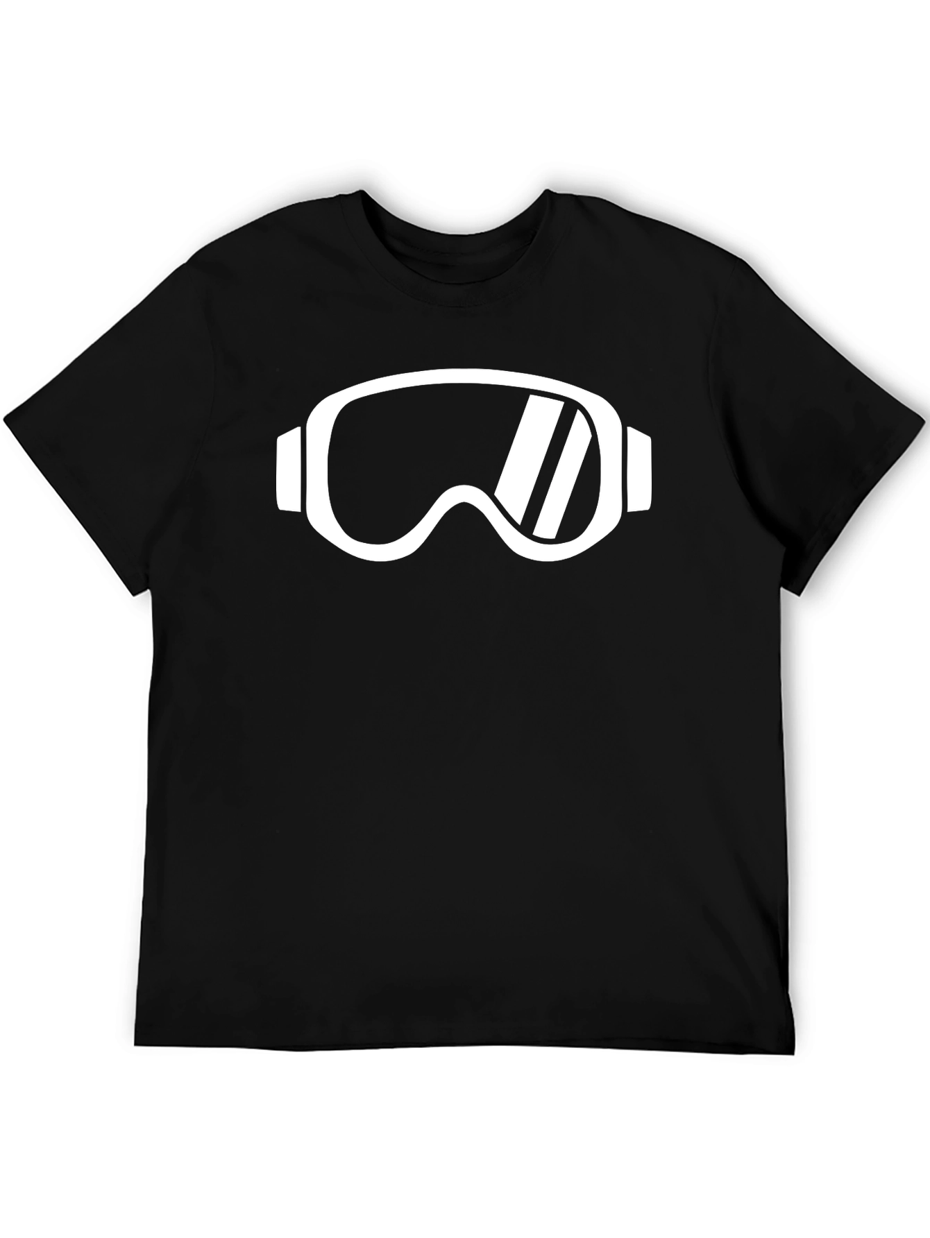 Ski Goggles Graphic Tee - Black Cotton Casual Shirt
