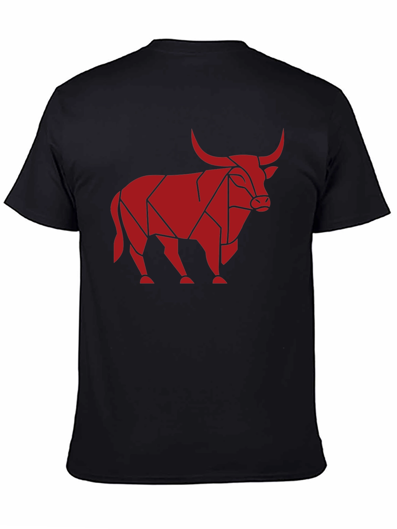 Geometric Bull Graphic T-Shirt - Mens Black Tee