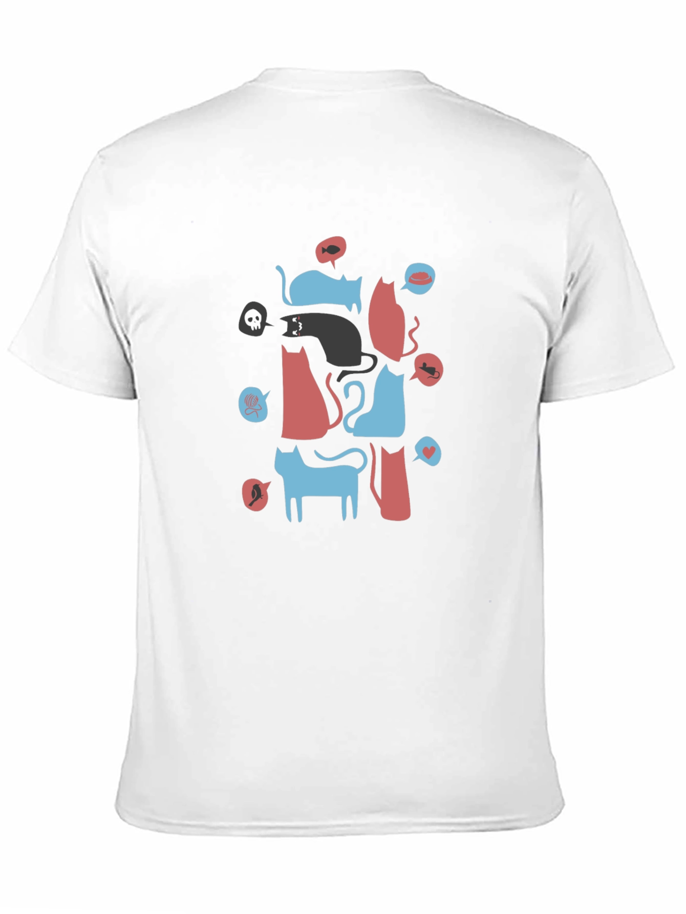 Abstract Cat Pattern Graphic Tee