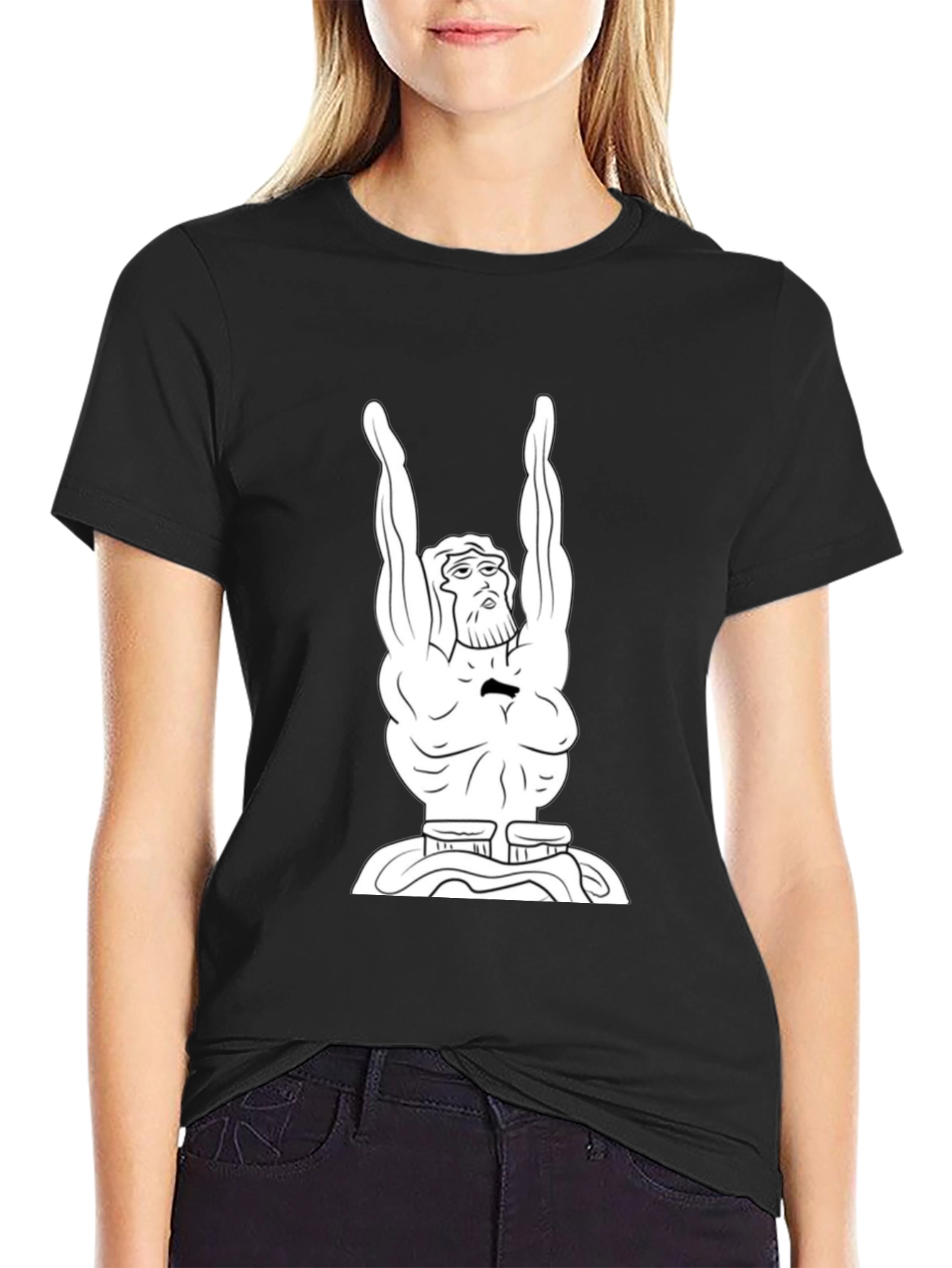 Black T-Shirt with Atlas Graphic