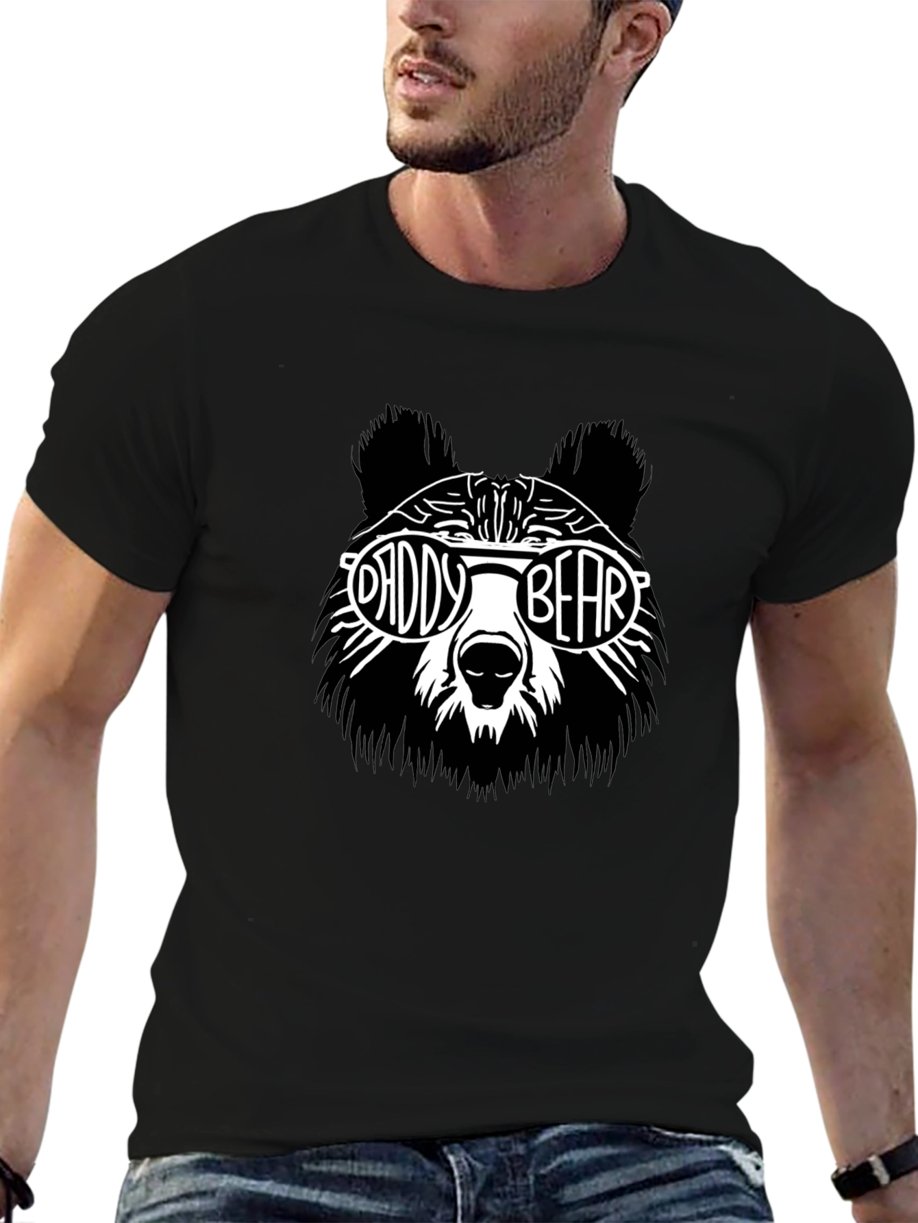 Daddy Bear Graphic T-Shirt - Black