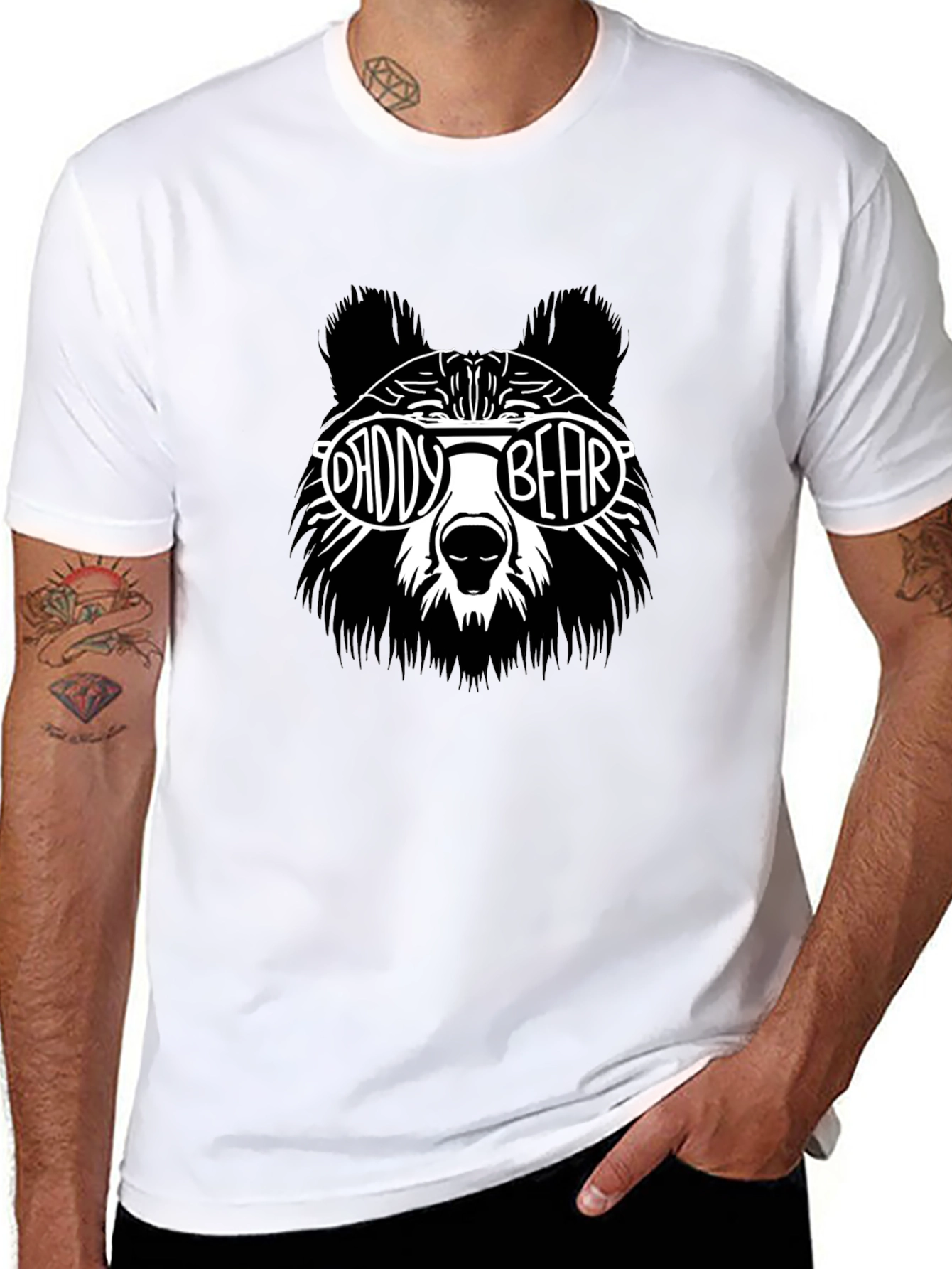 Daddy Bear Graphic T-Shirt - Black