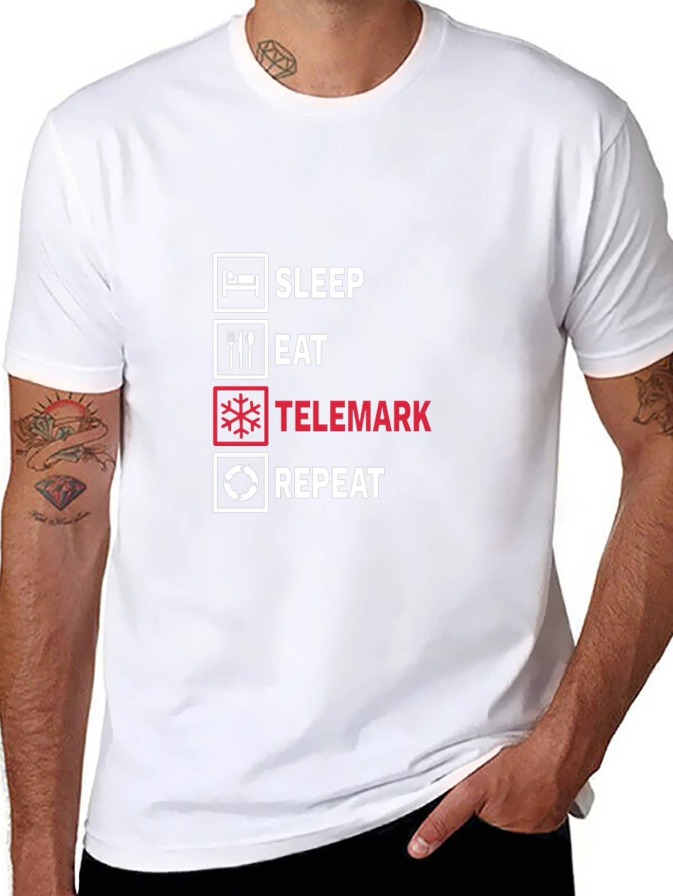 Sleep Eat Telemark Repeat Black T-Shirt
