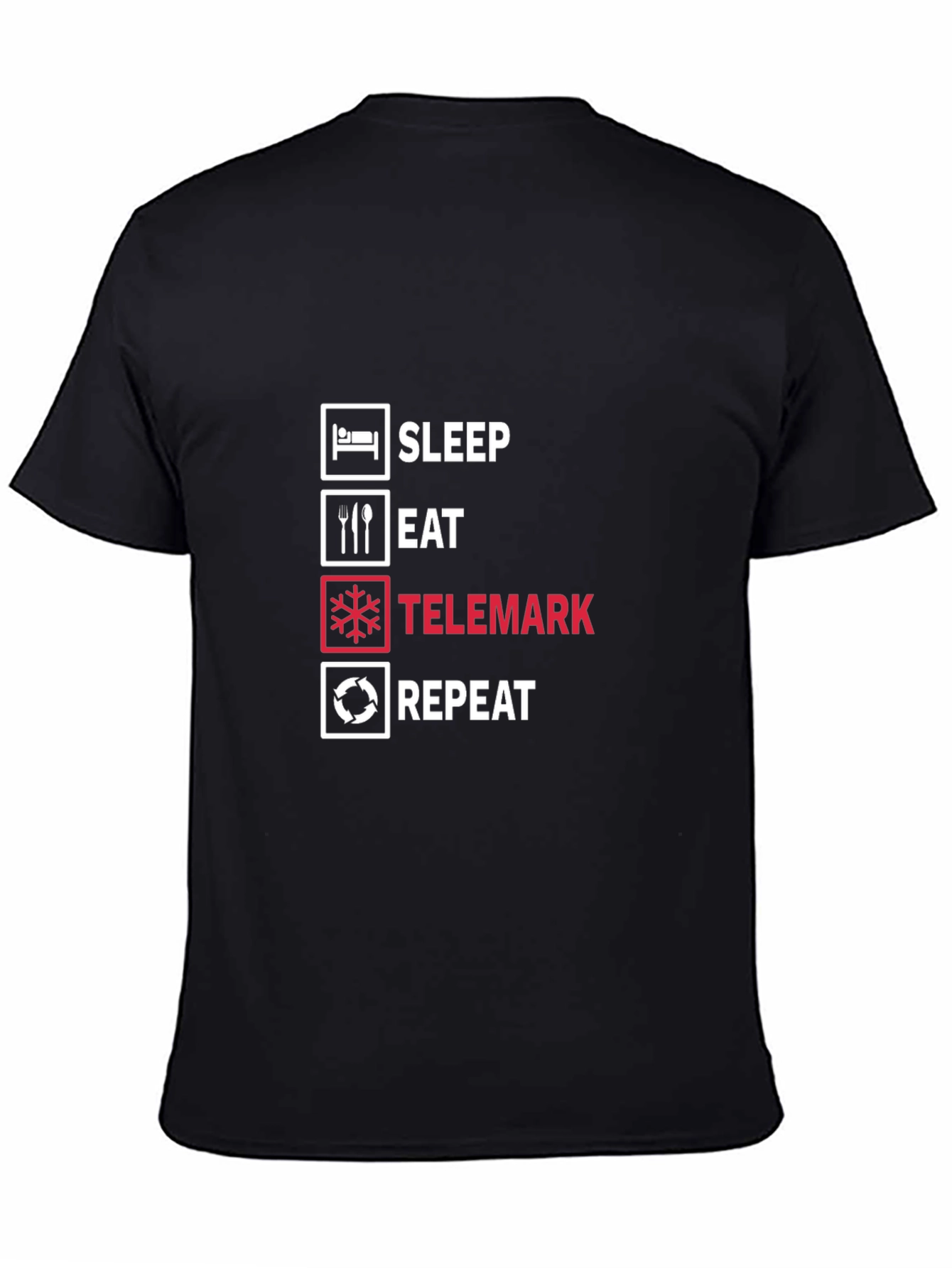 Sleep Eat Telemark Repeat Black T-Shirt