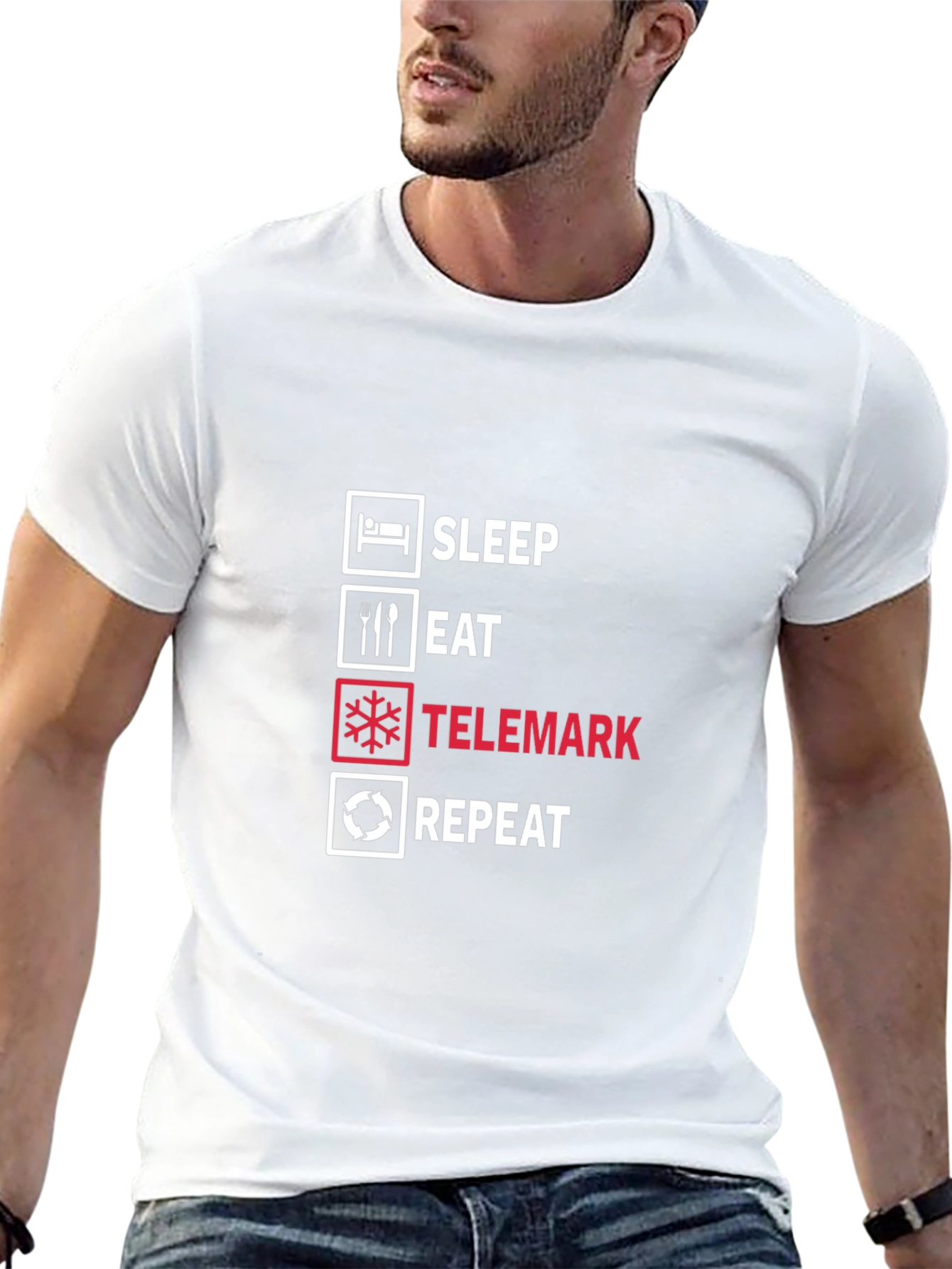Sleep Eat Telemark Repeat Black T-Shirt