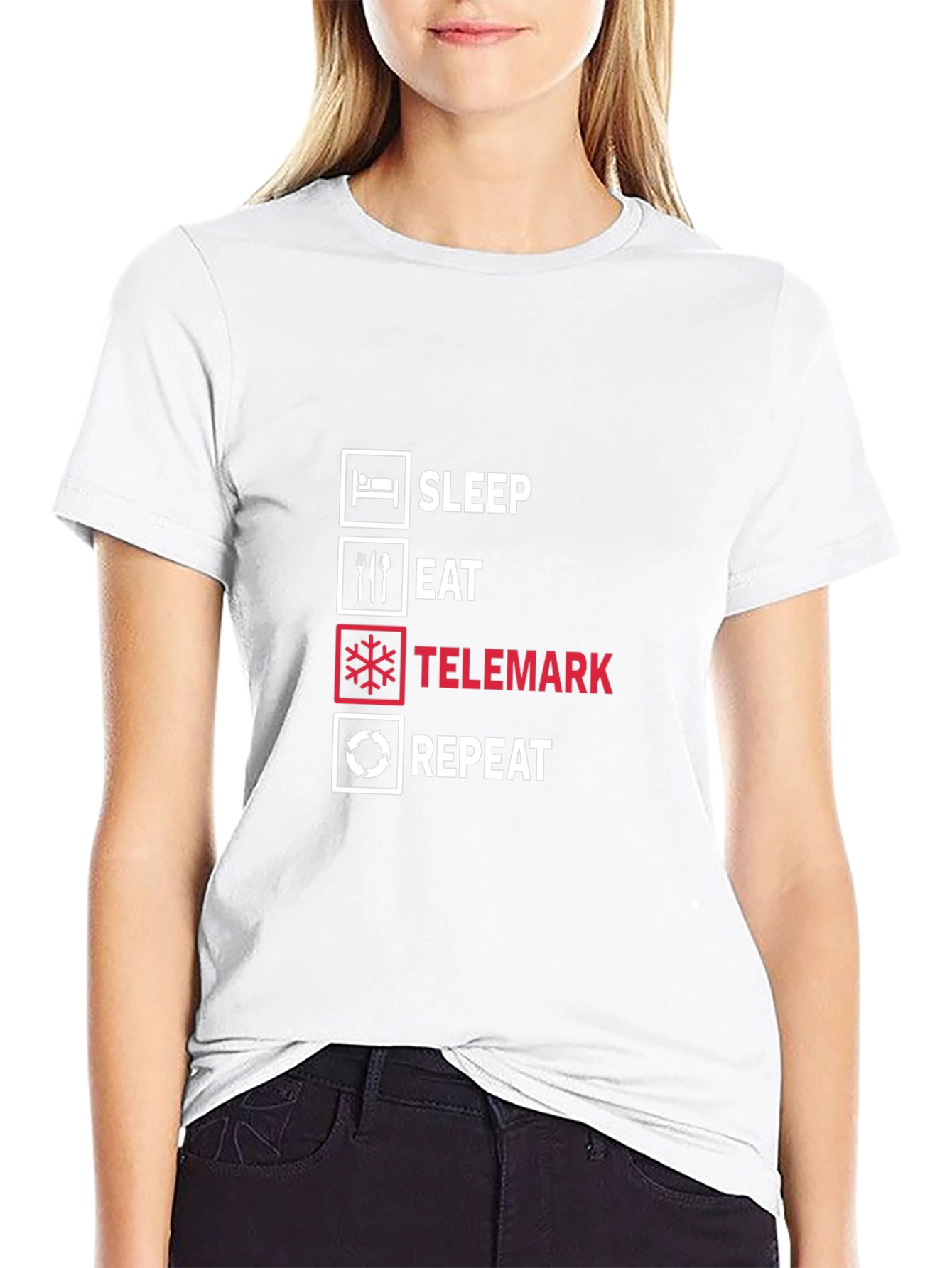Sleep Eat Telemark Repeat Black T-Shirt