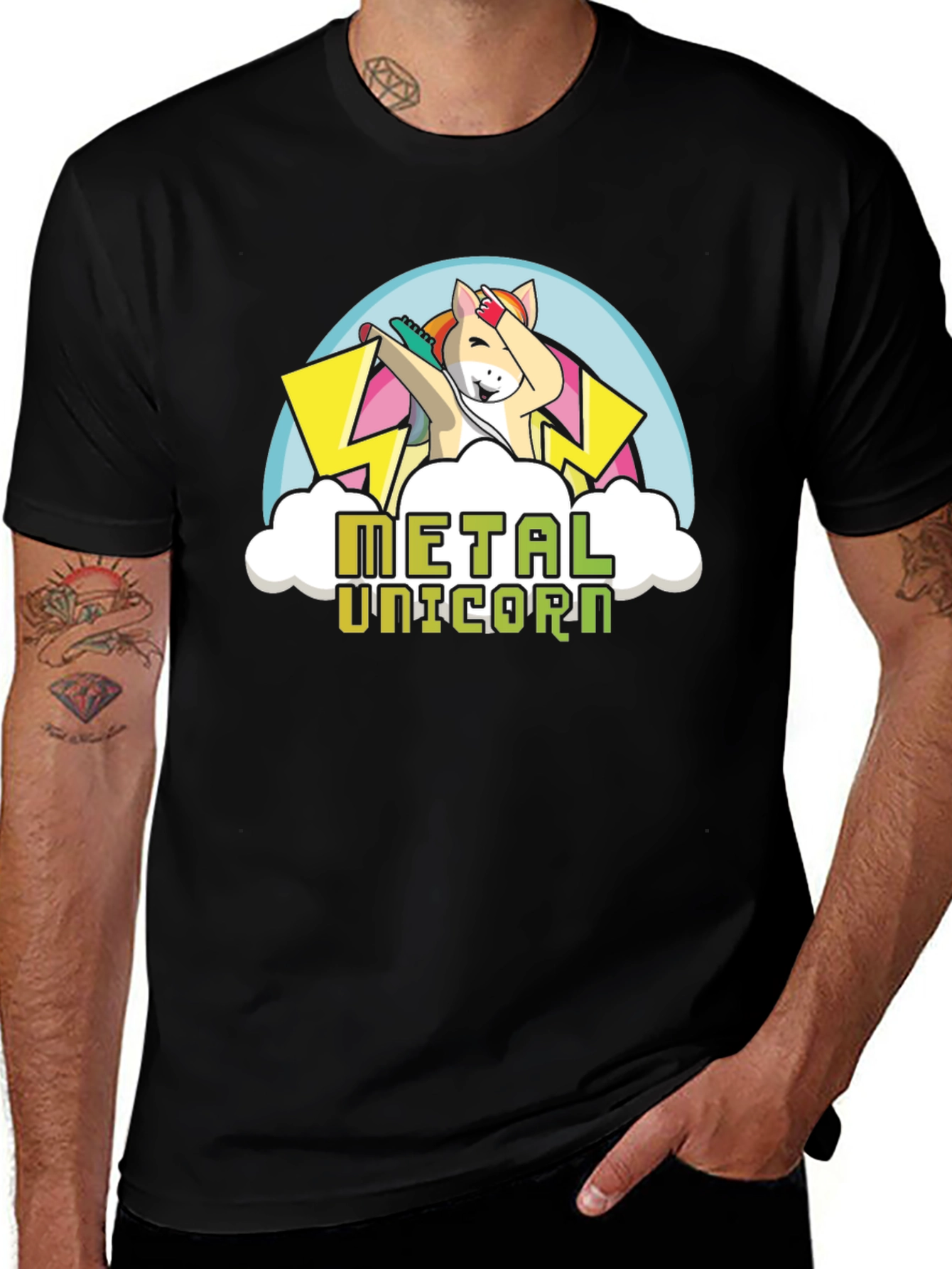 Metal Unicorn Black T-Shirt