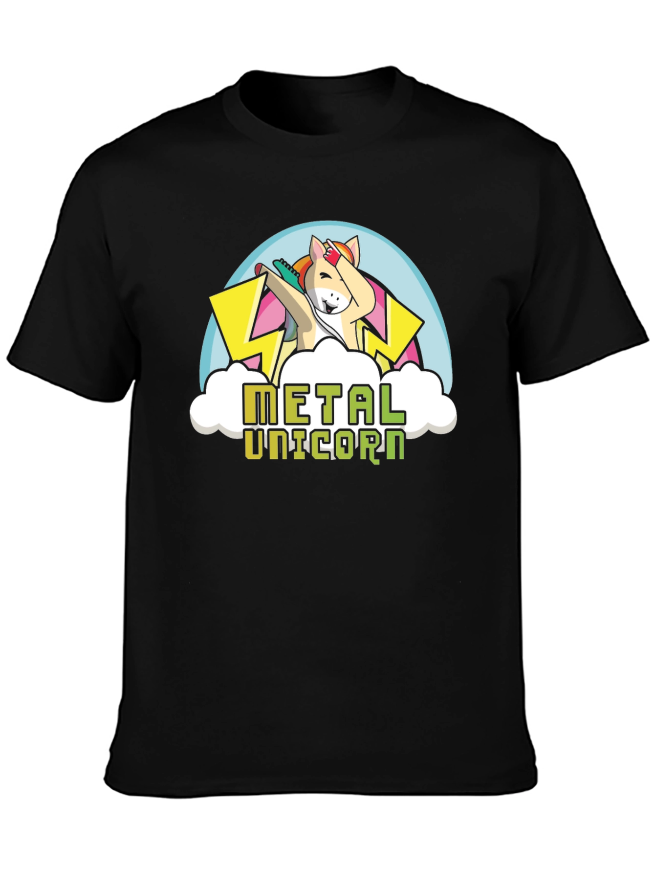 Metal Unicorn Black T-Shirt