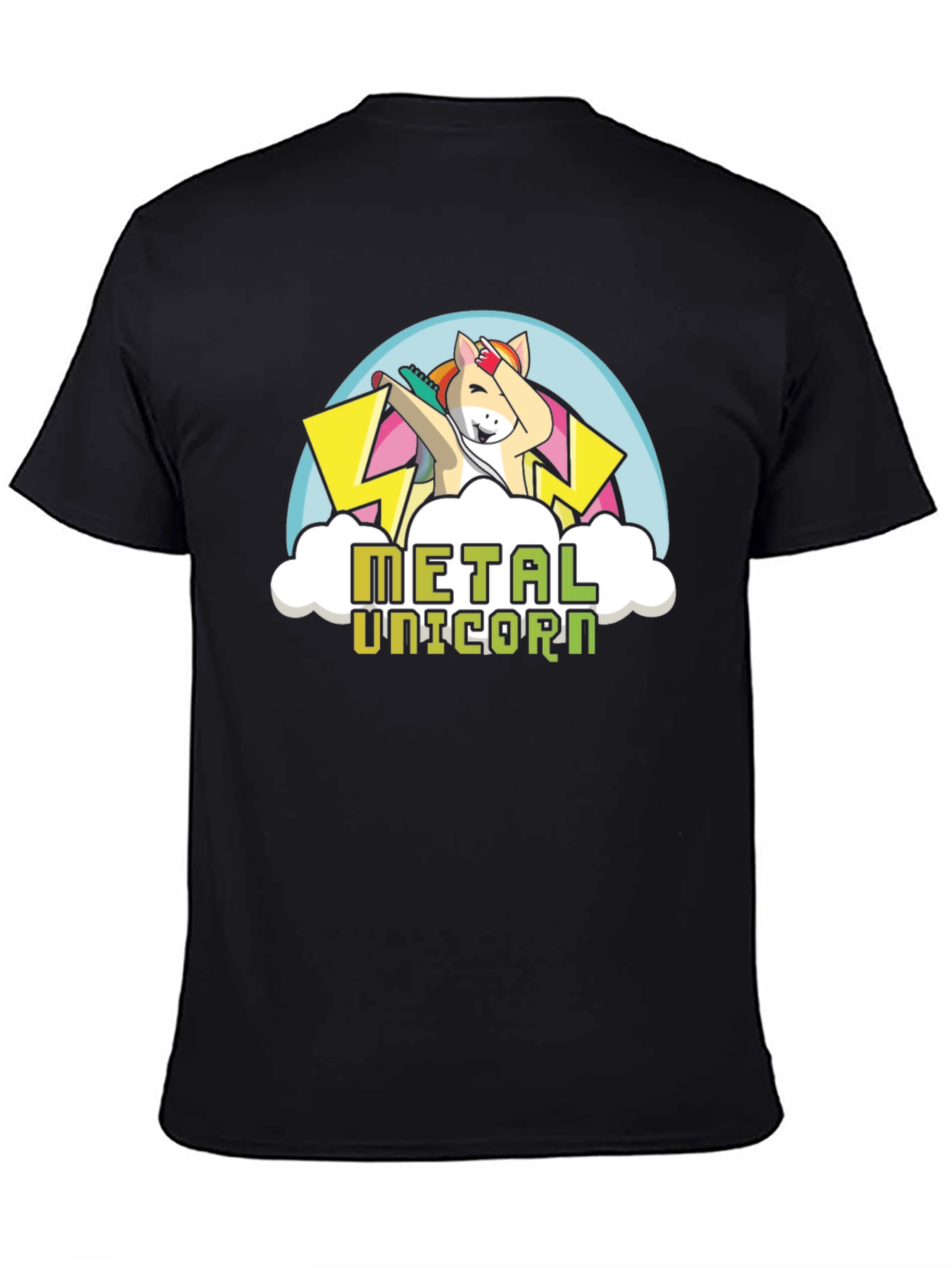 Metal Unicorn Black T-Shirt