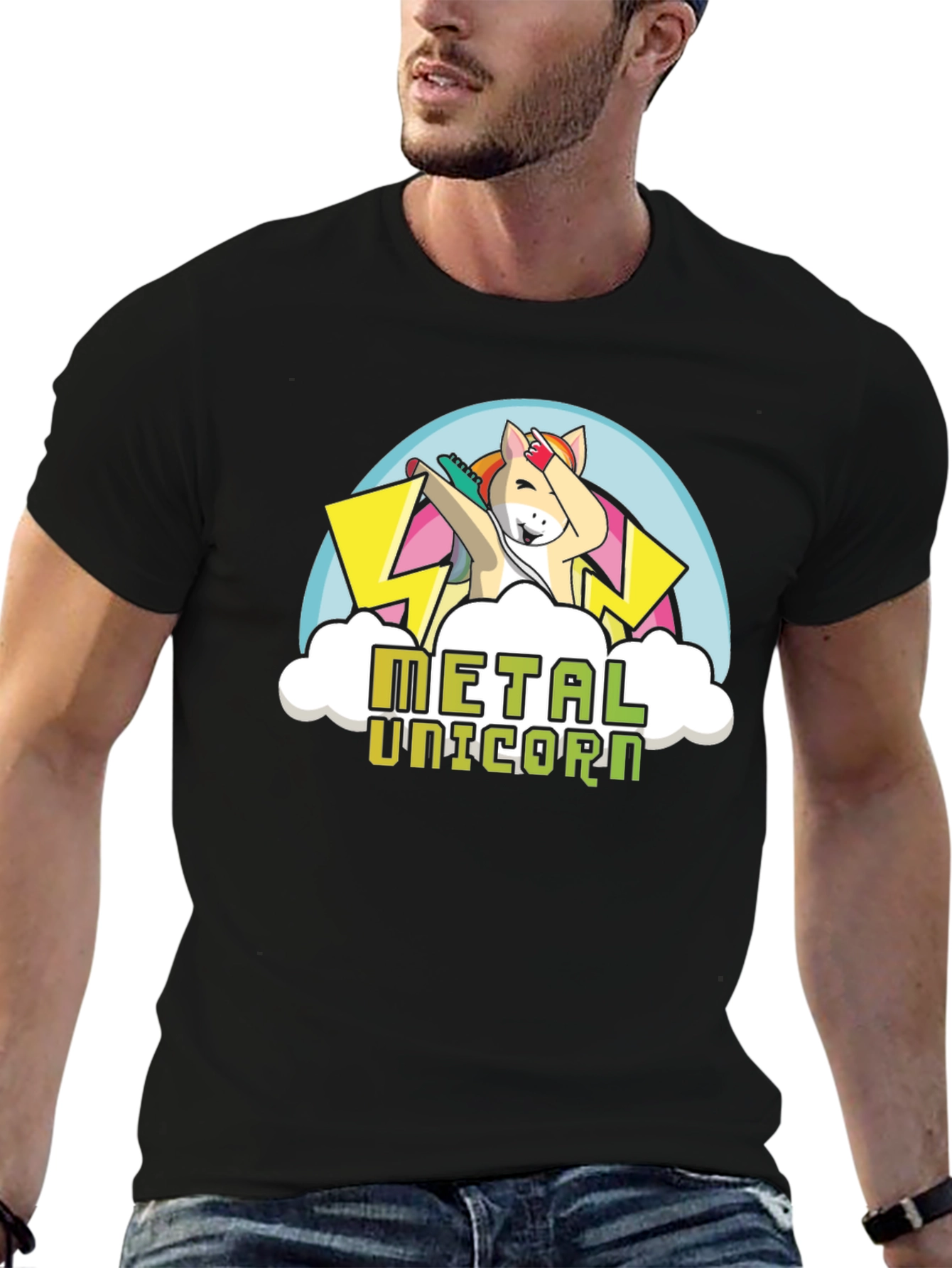 Metal Unicorn Black T-Shirt