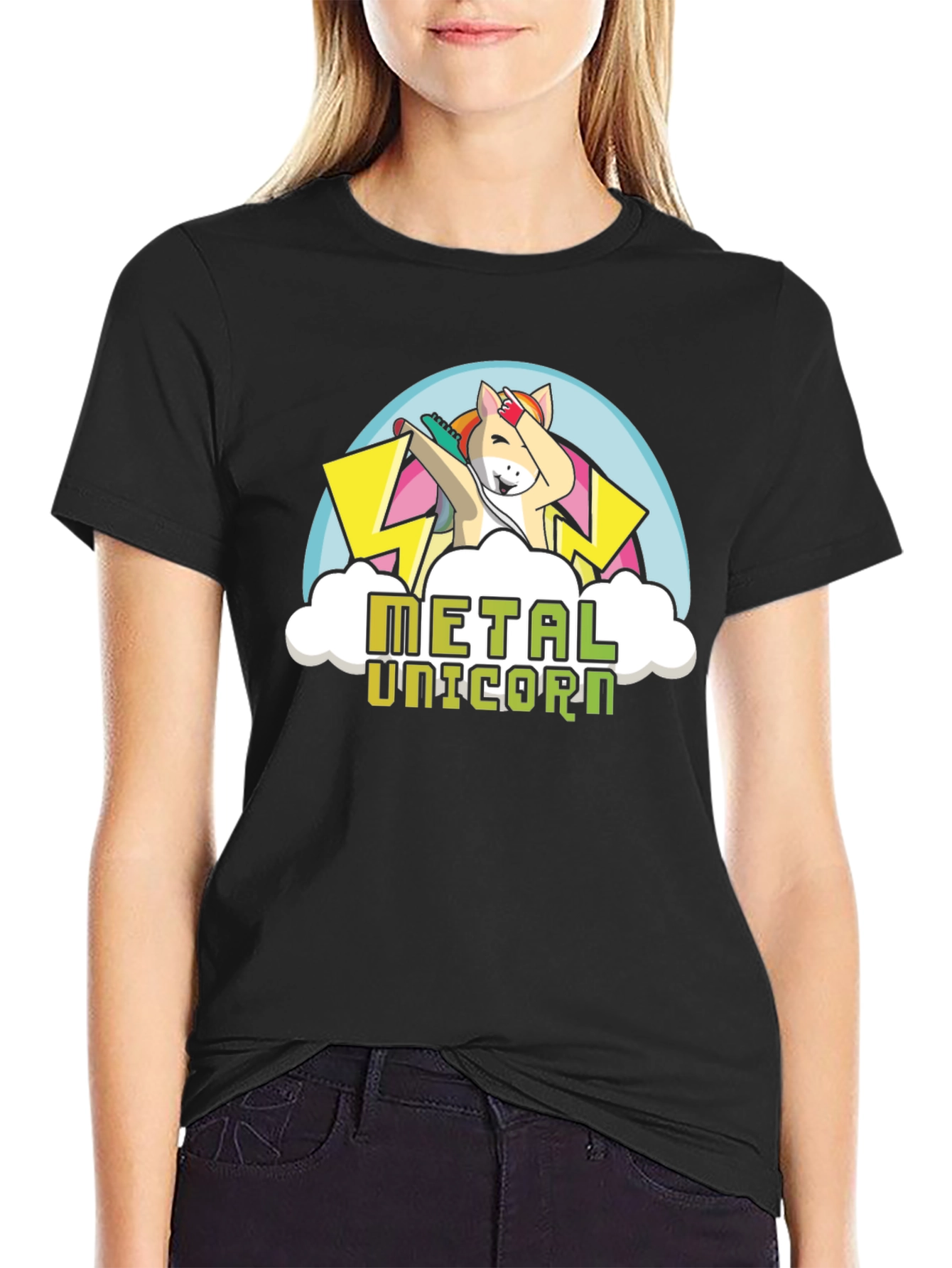 Metal Unicorn Black T-Shirt
