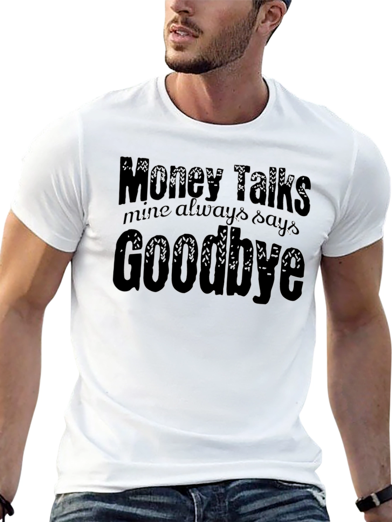 Money Talks Mens Black Graphic Tee