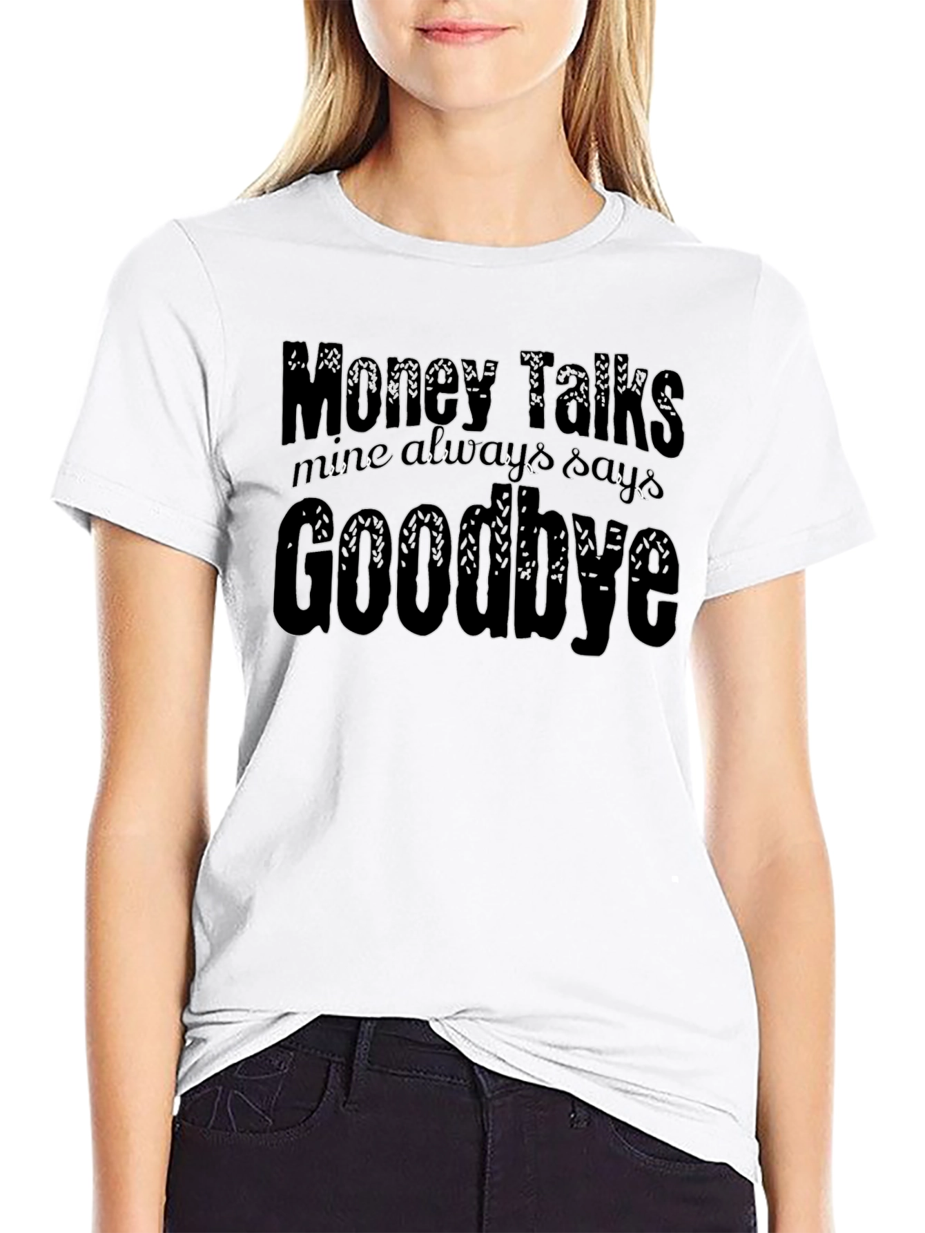 Money Talks Mens Black Graphic Tee