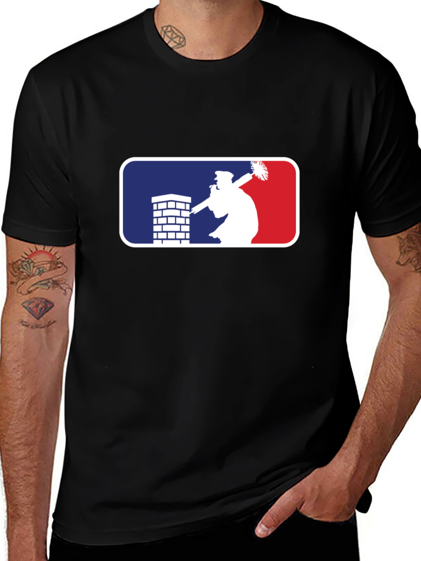 Funny Trump Down the Chimney Christmas T-Shirt