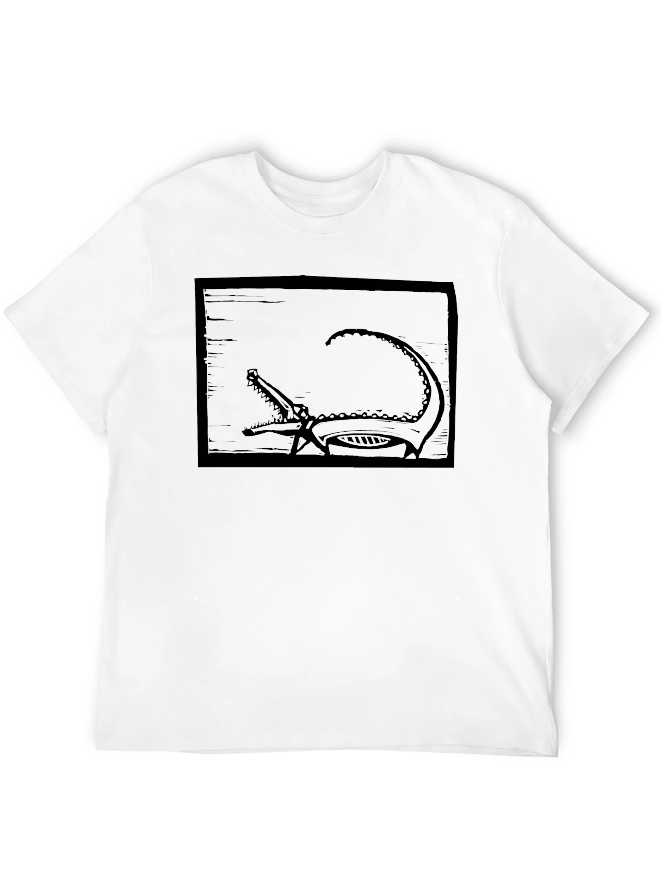 Crocodile Graphic Tee - Modern Style Black T-Shirt