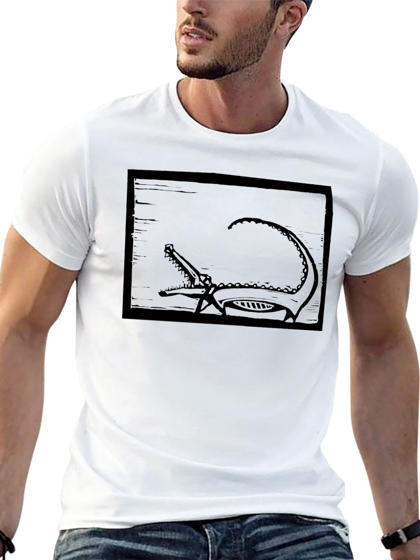 Crocodile Graphic Tee - Modern Style Black T-Shirt