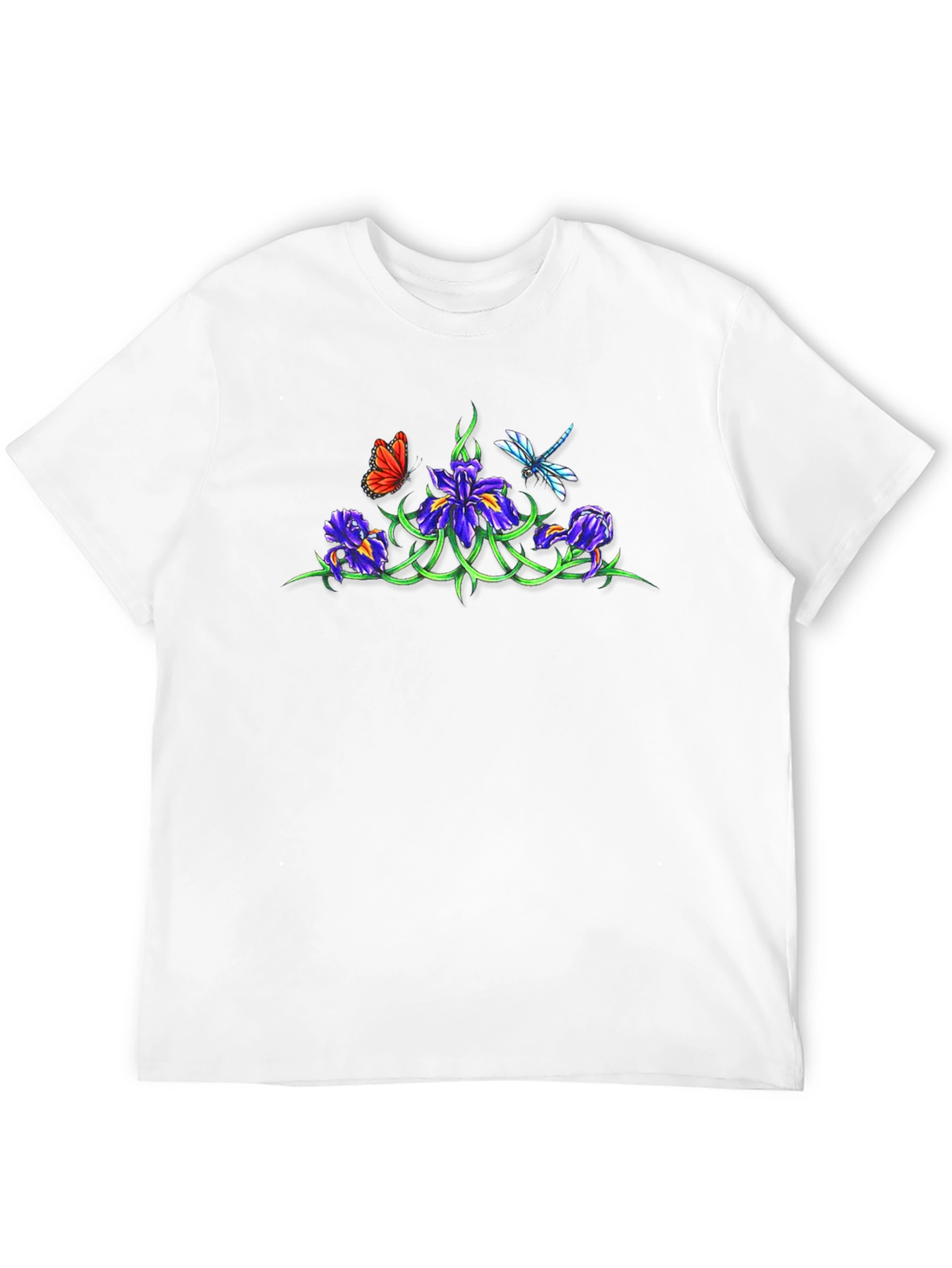 Floral & Insect Graphic Black T-Shirt