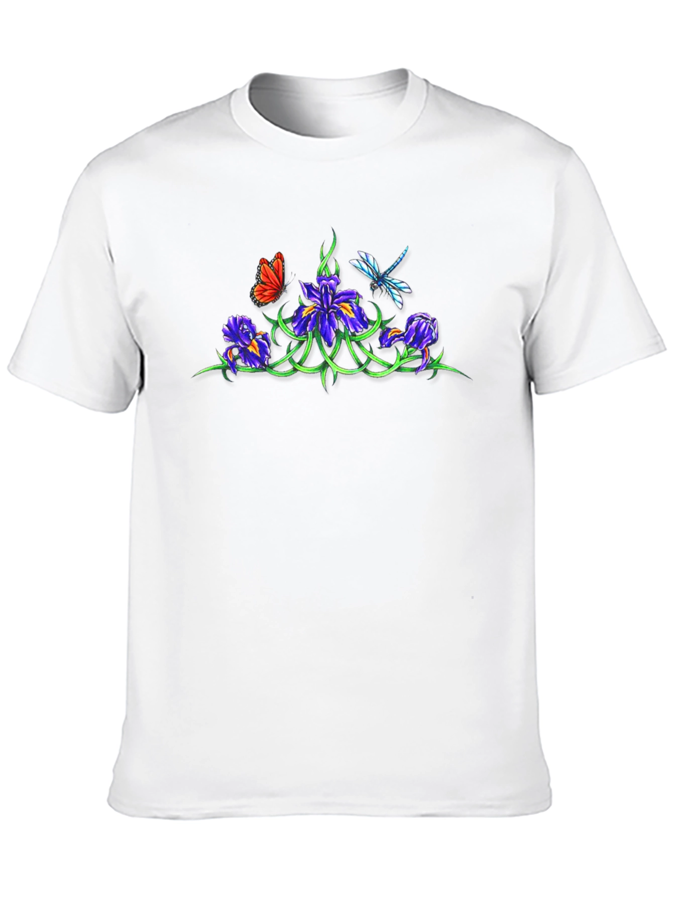 Floral & Insect Graphic Black T-Shirt