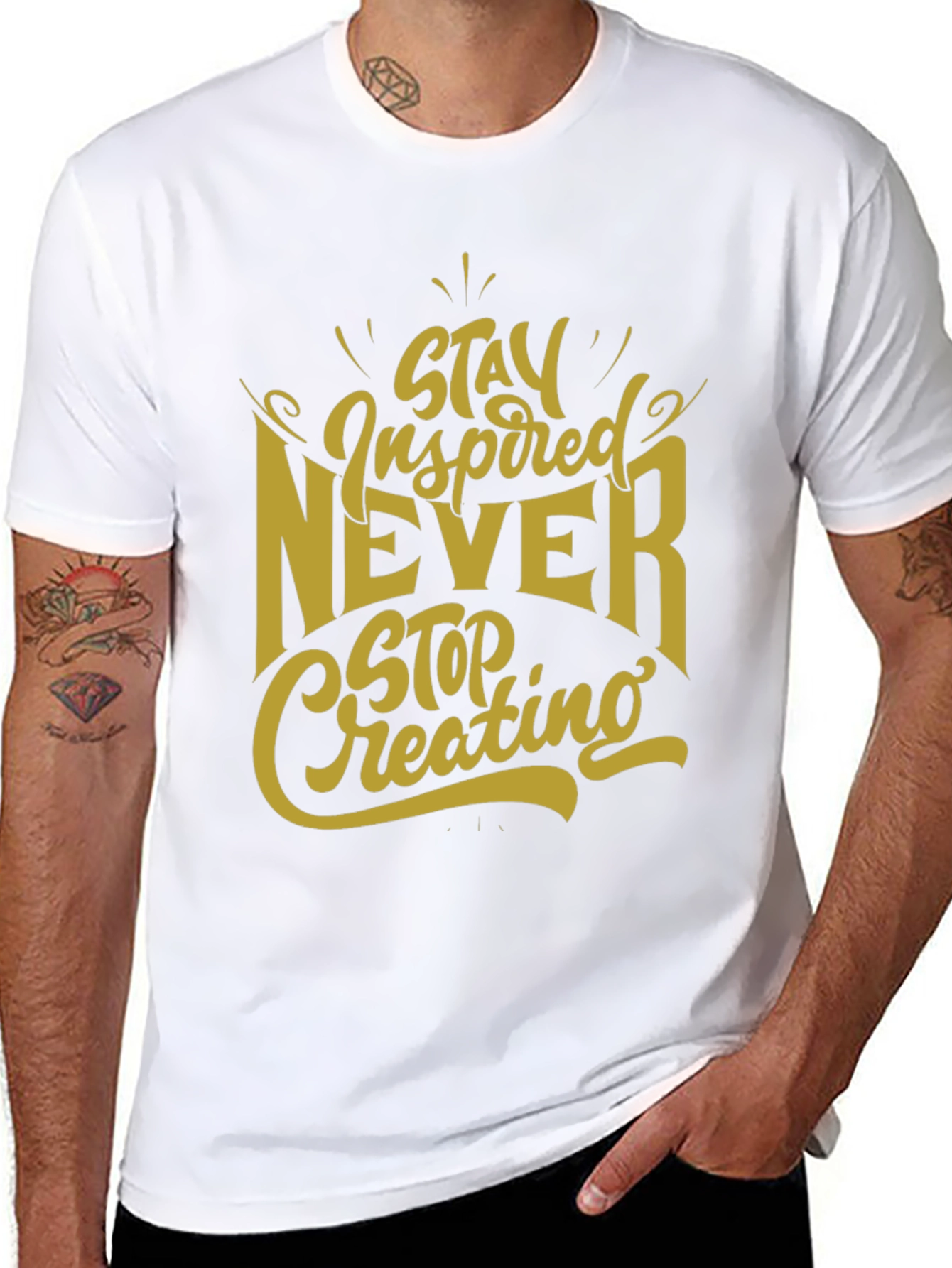 Inspirational Graphic Tee - Stay Inspired Never Stop Creating