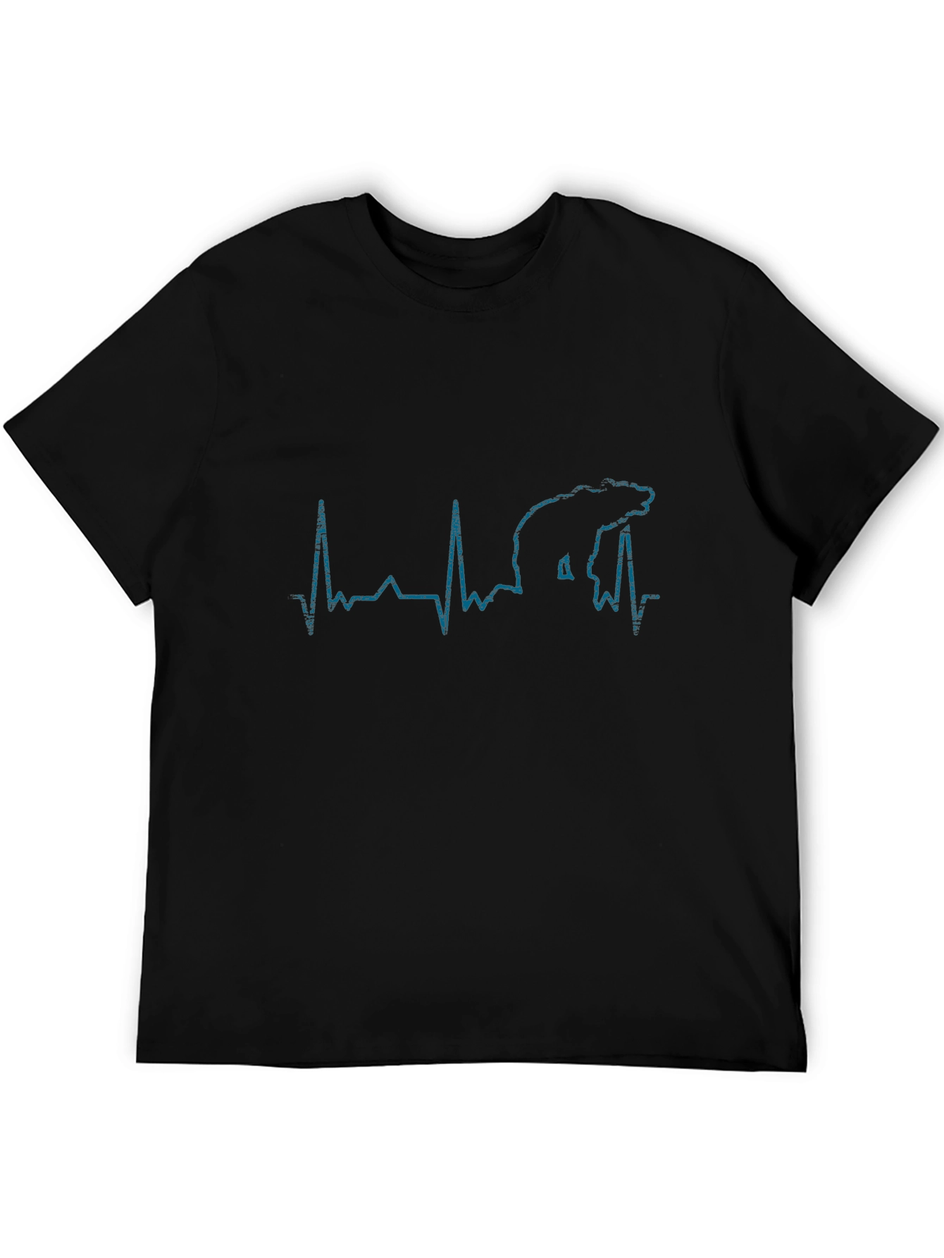 Bear Heartbeat Graphic T-Shirt - Black