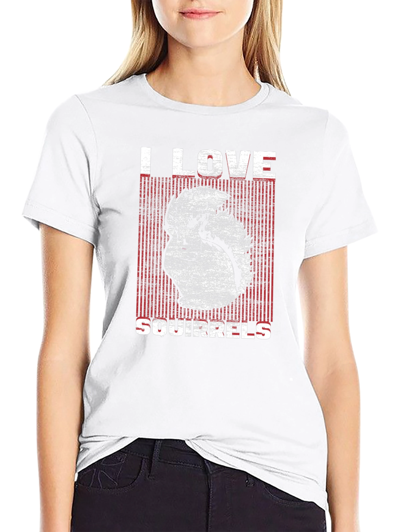 I Love Squirrels Graphic T-Shirt - Black
