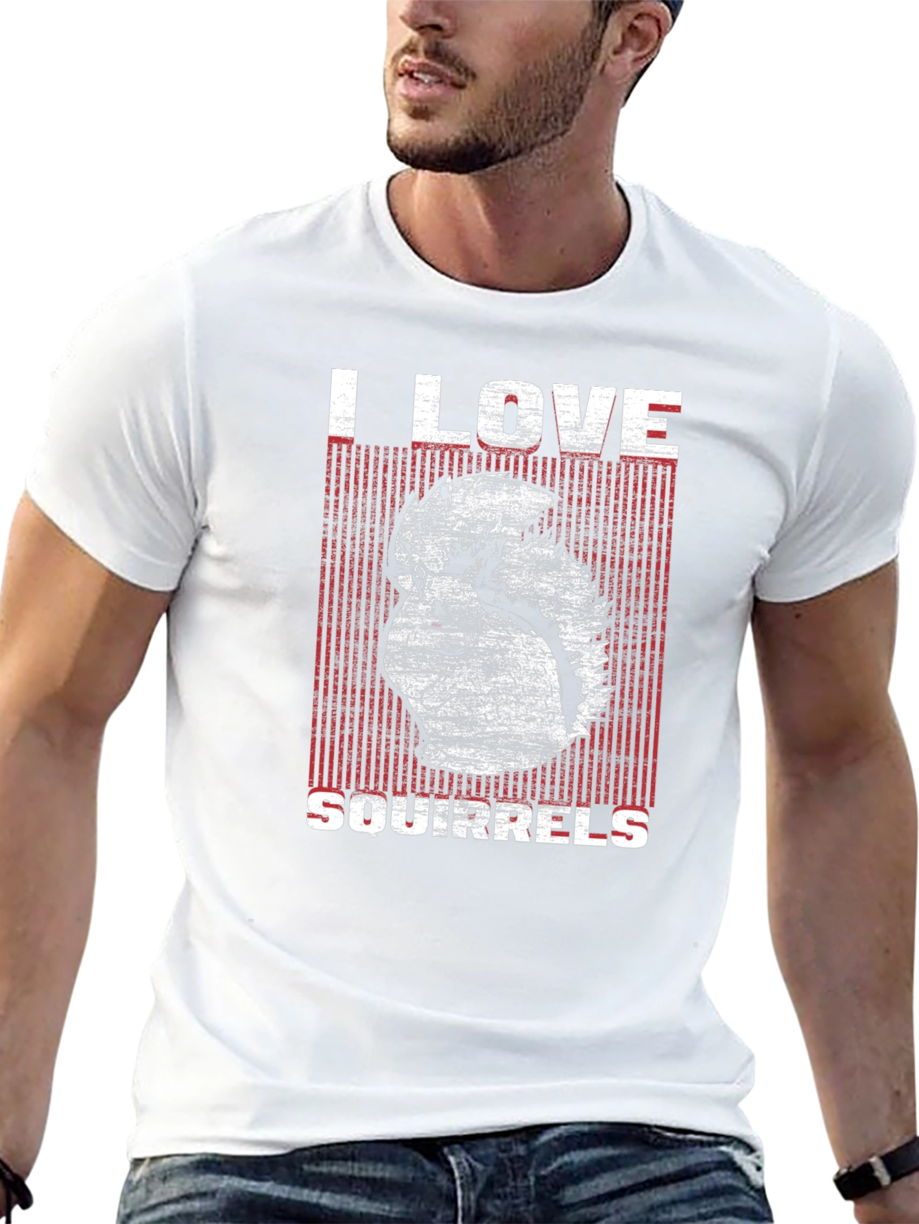 I Love Squirrels Graphic T-Shirt - Black