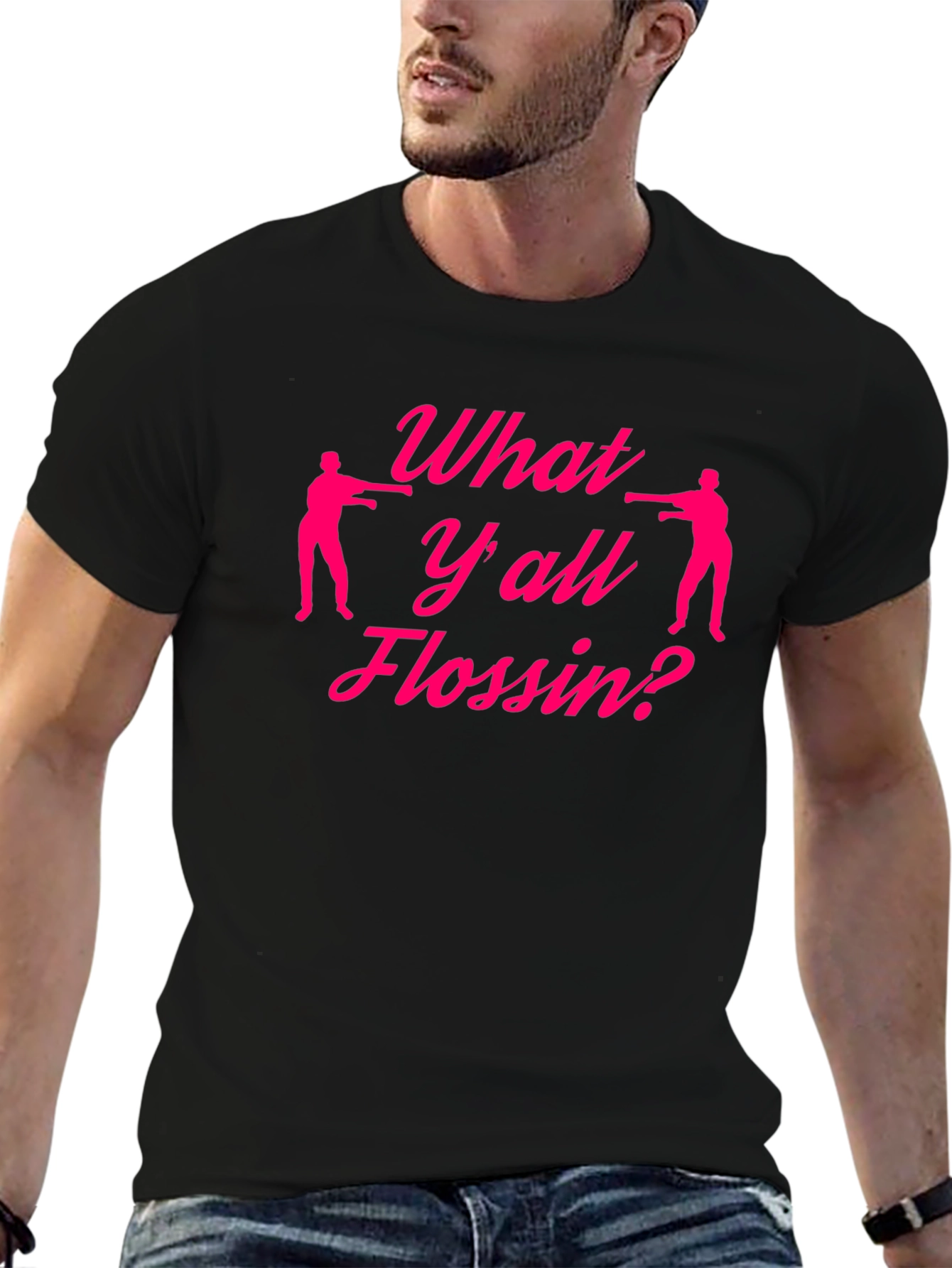 What Yall Flossin Black T-Shirt