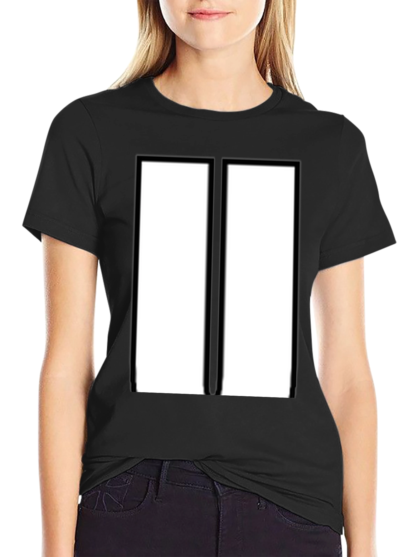 Modern Black & White Rectangular Design T-Shirt