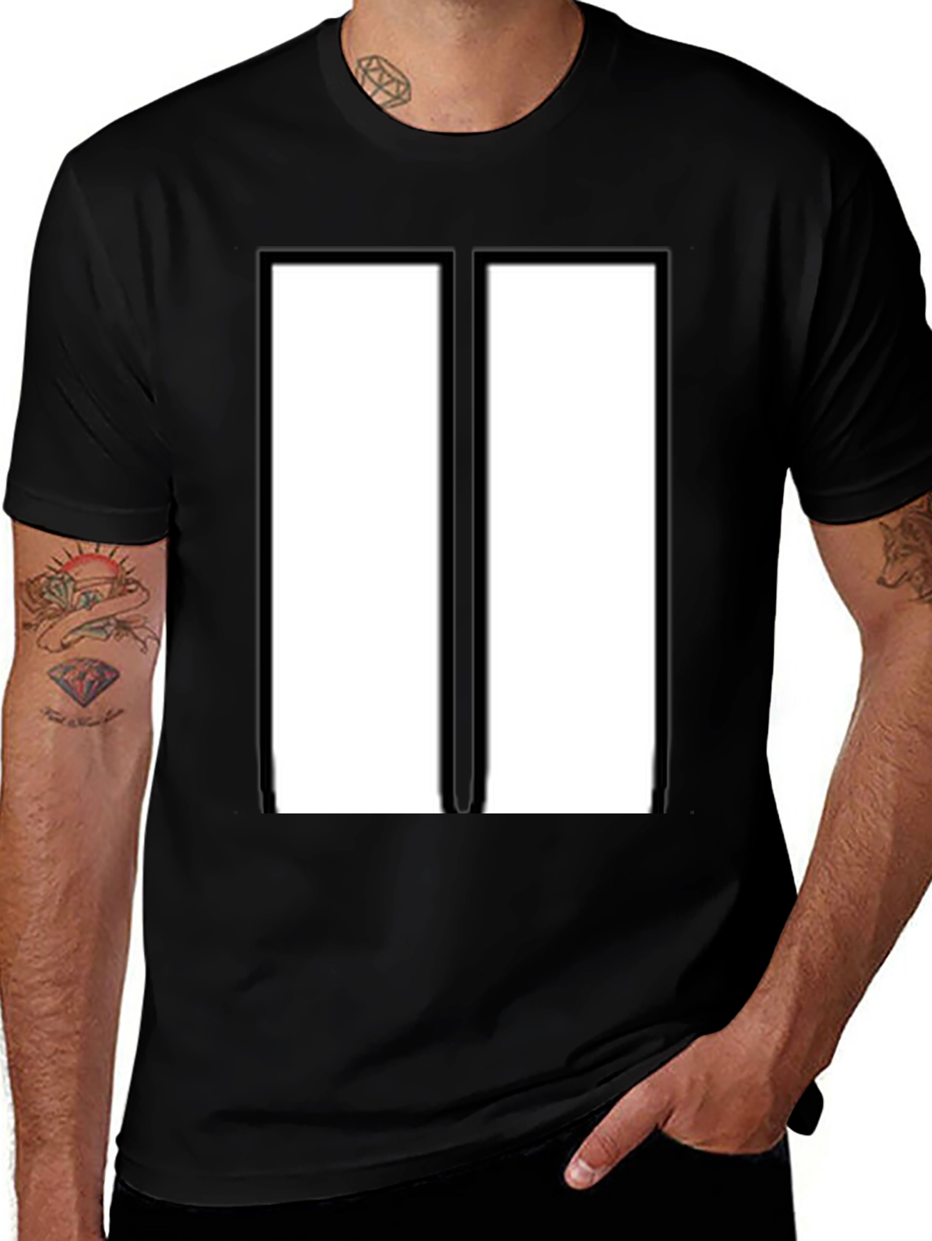 Modern Black & White Rectangular Design T-Shirt