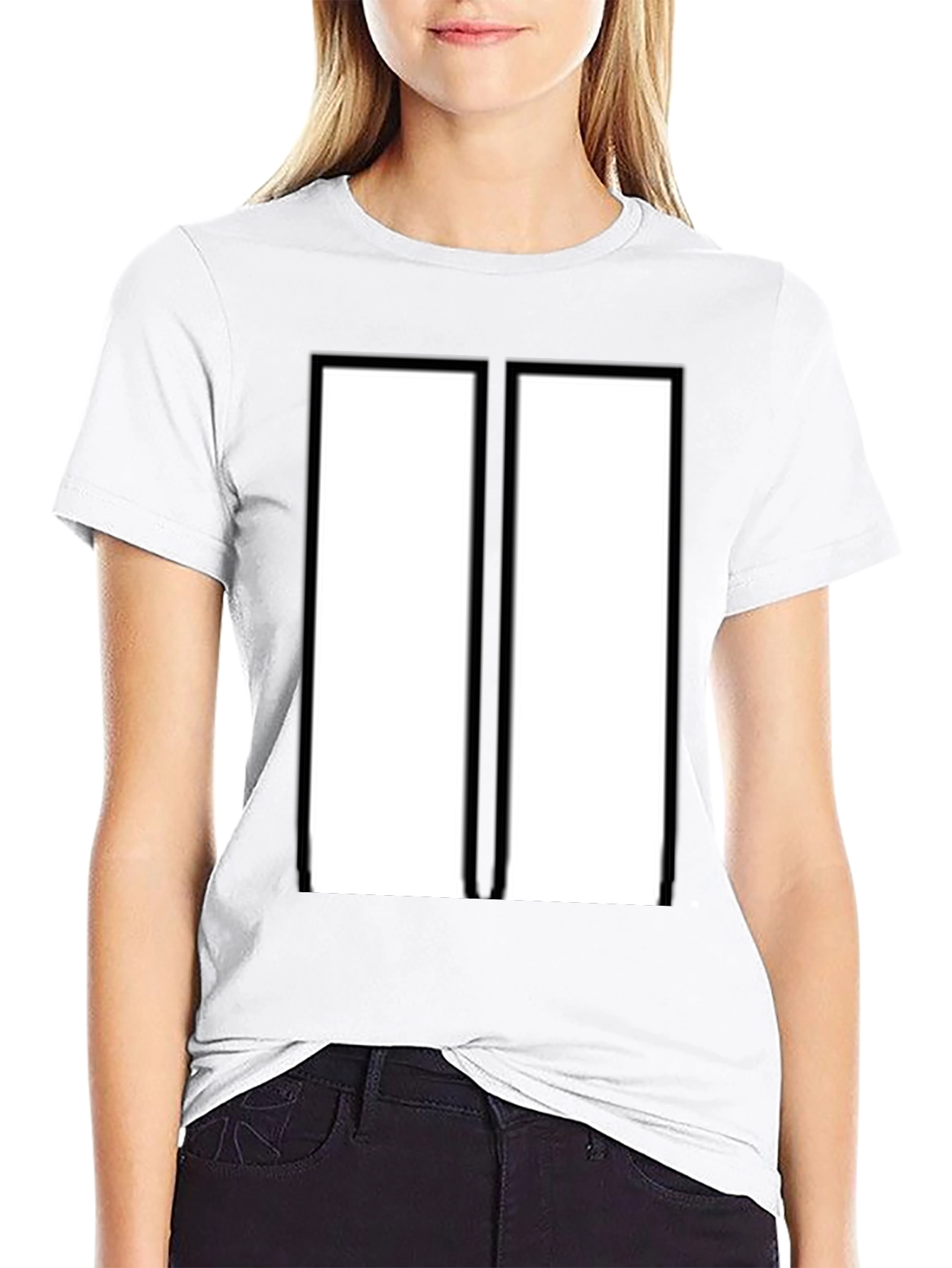 Modern Black & White Rectangular Design T-Shirt