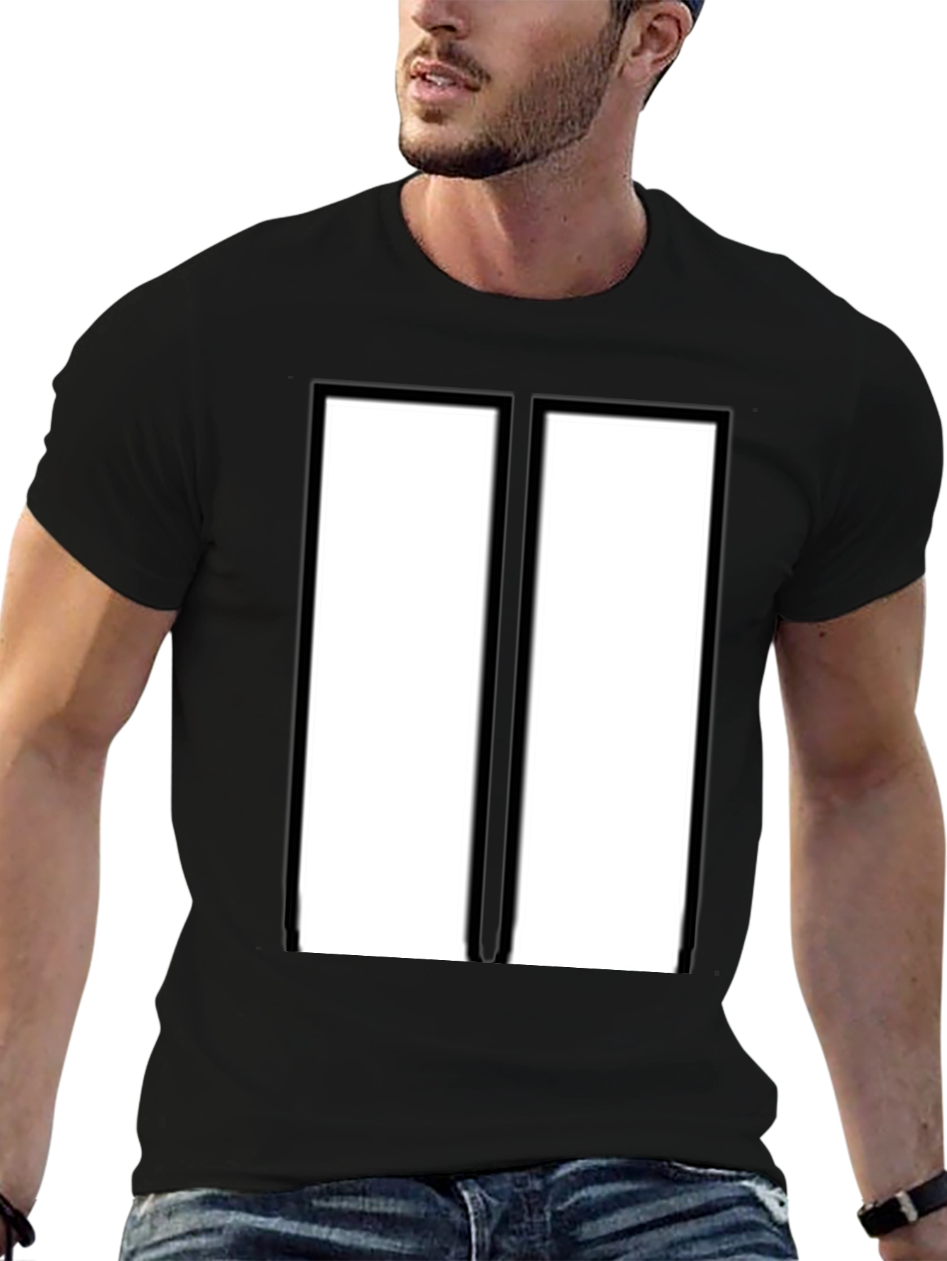 Modern Black & White Rectangular Design T-Shirt
