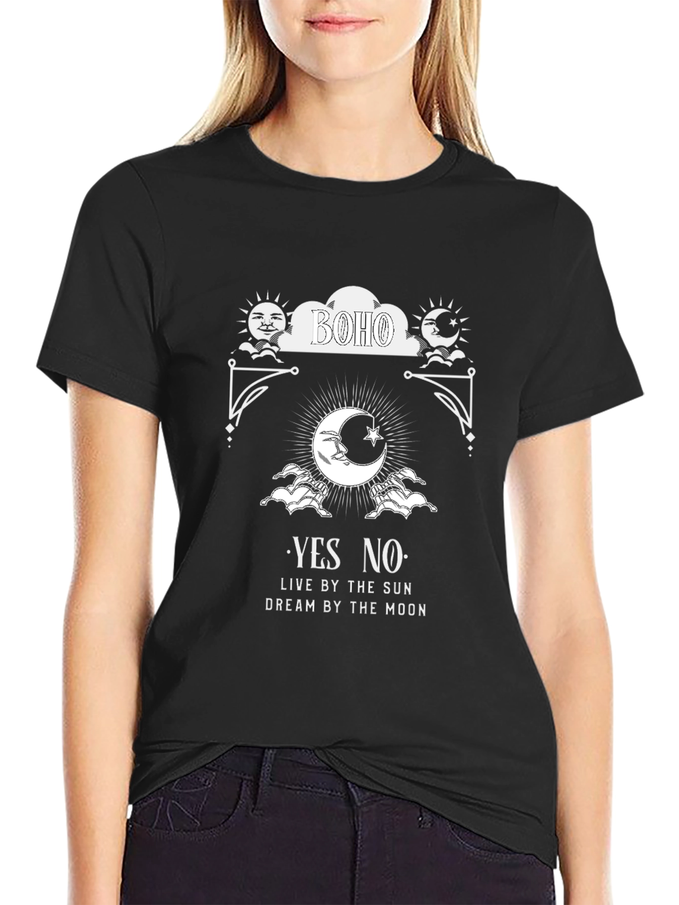 Boho Sun and Moon Graphic Tee