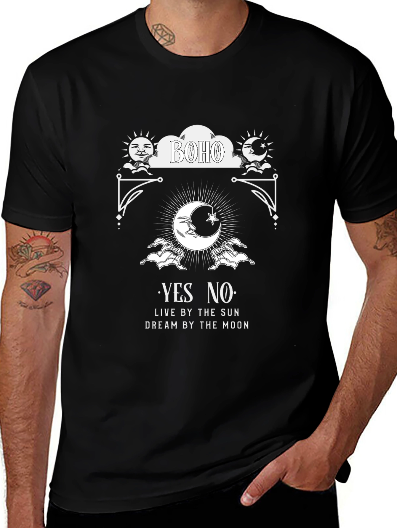 Boho Sun and Moon Graphic Tee