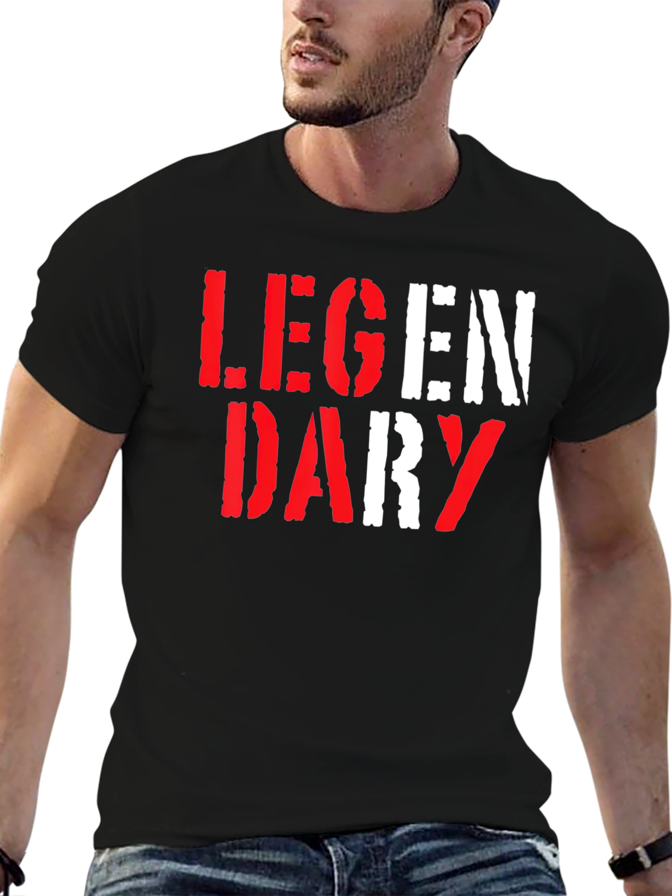 Legendary Graphic Print Black T-Shirt