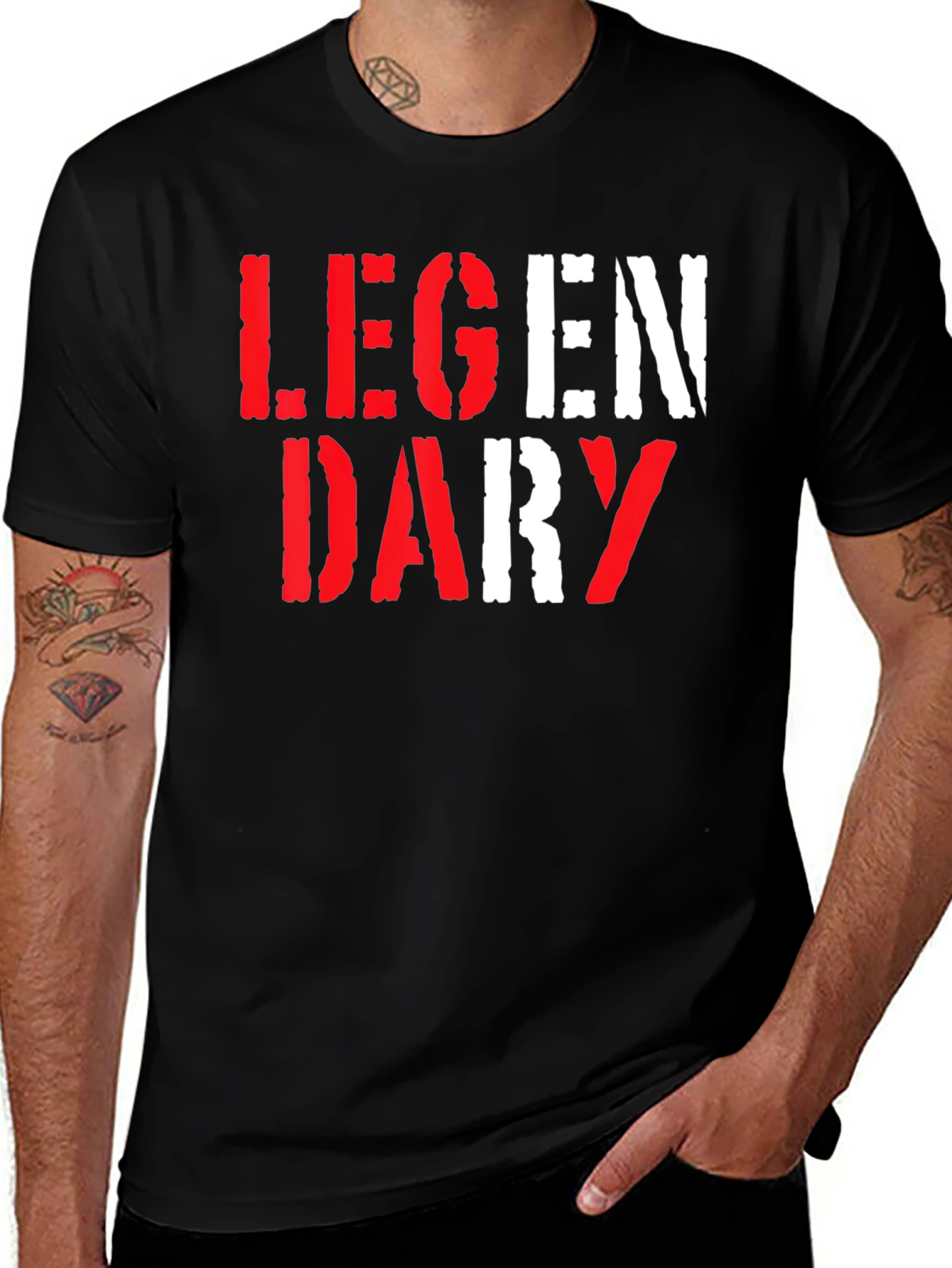 Legendary Graphic Print Black T-Shirt
