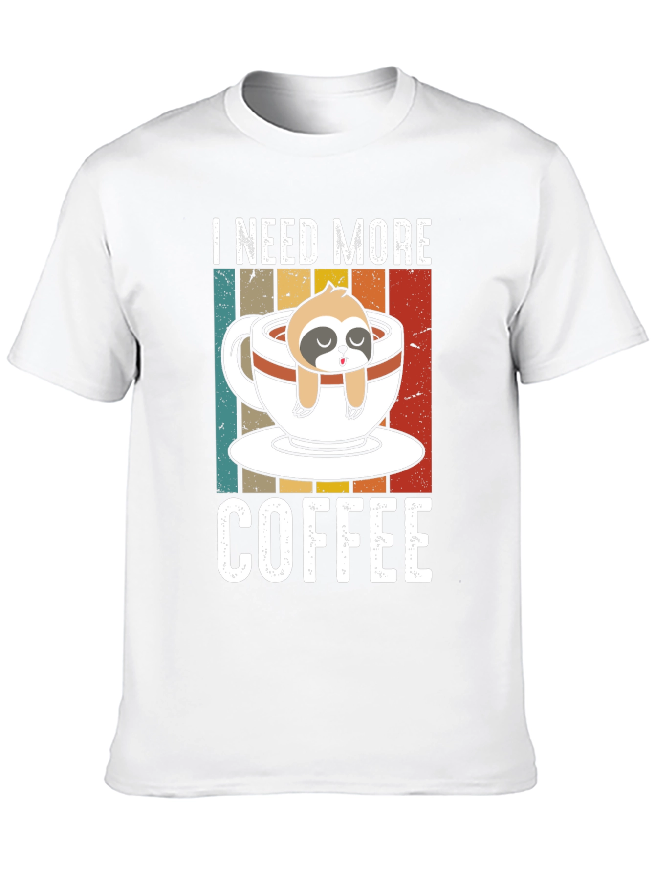 I Need More Coffee Sloth Graphic T-Shirt
