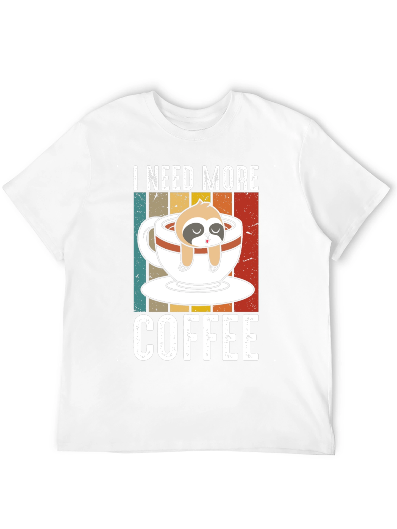 I Need More Coffee Sloth Graphic T-Shirt