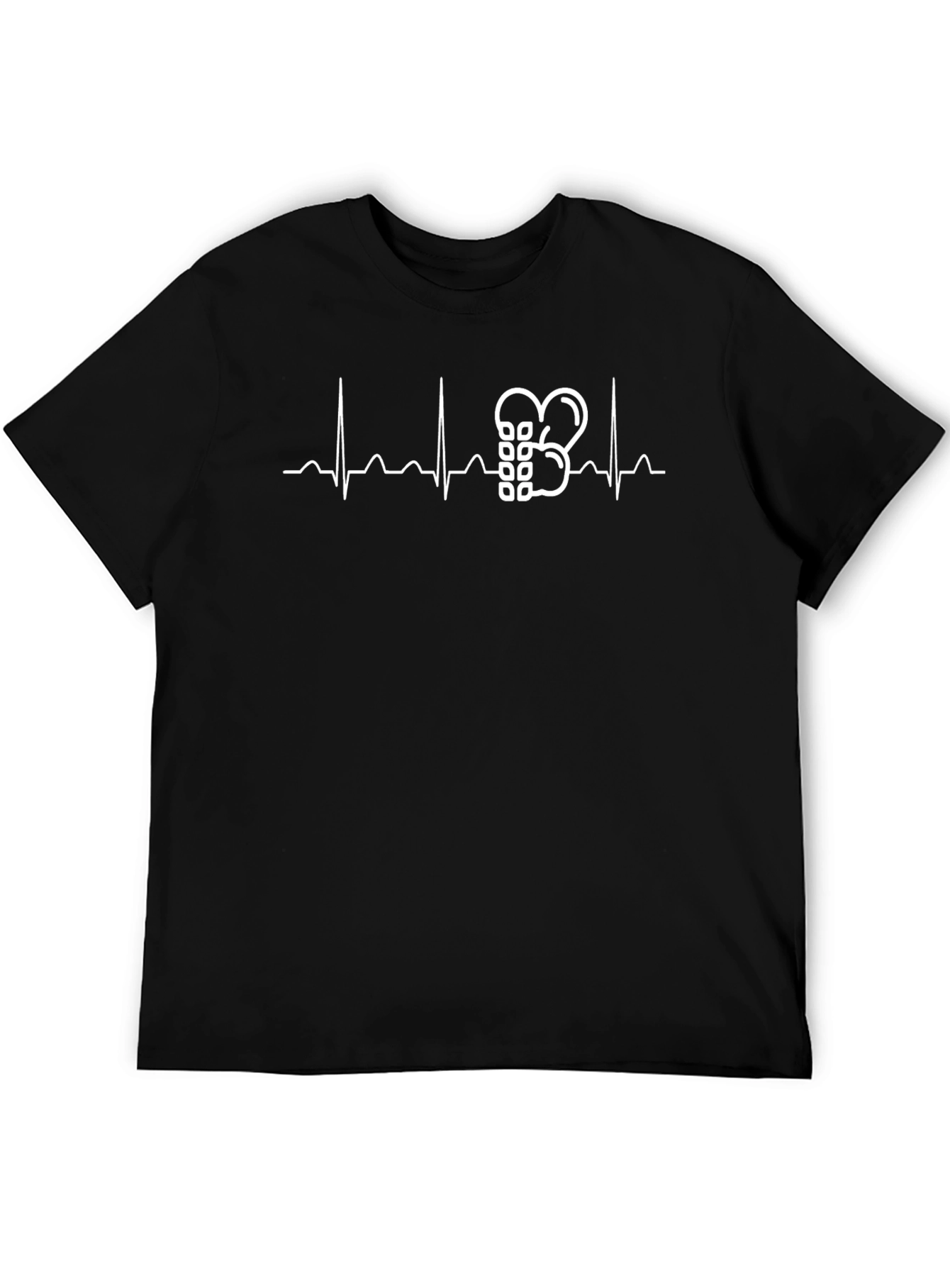 Heartbeat Boxing Glove Graphic Tee - Black